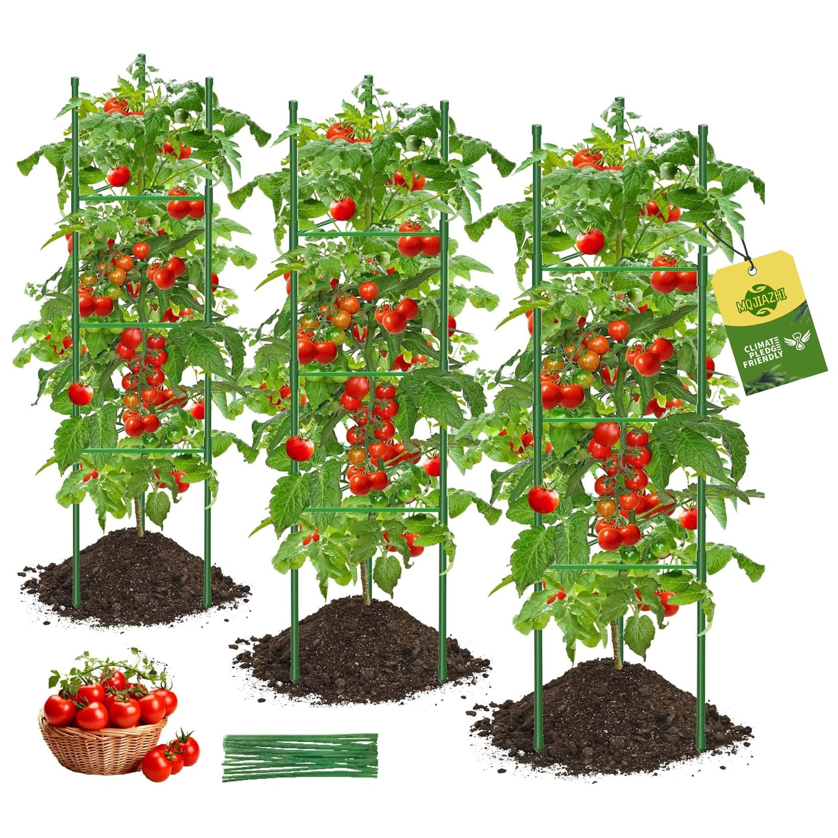 Amazon.com : MQJIAZHI Tomato Cages, 3 Pack 51.2inch Adjustable