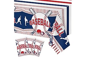 3-piece Baseball Themed Tablecloth with Decorations