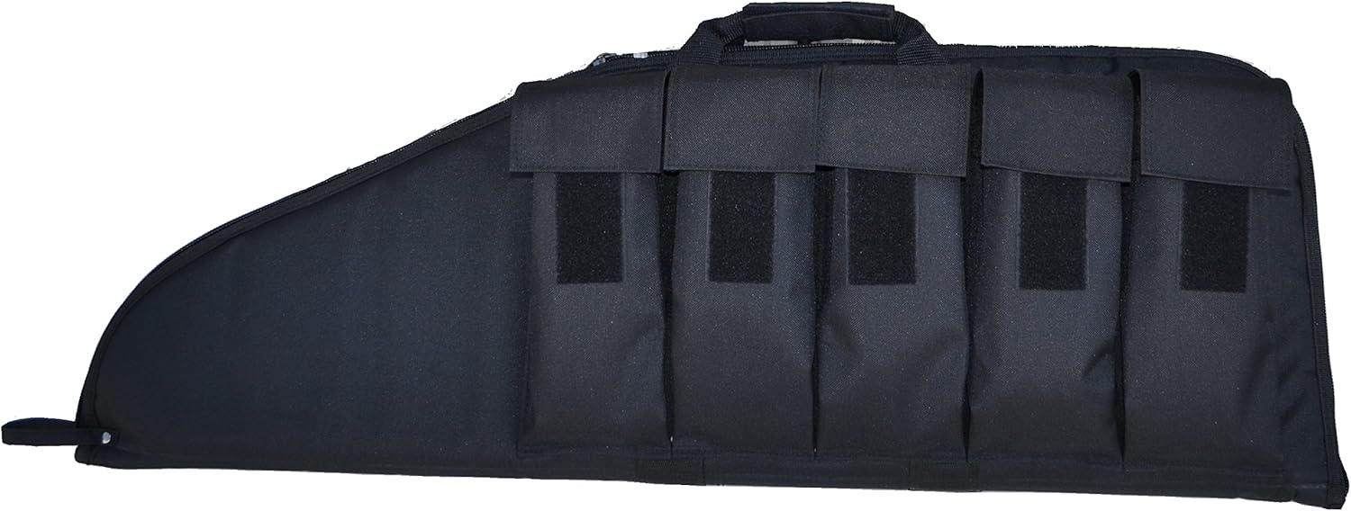 HARDSTONE Heavy Duty Ranger Double Rifle Case - Padded Long Gun Case & Rifle Storage Backpack with Molle Pouches, Integrated Pistol Cases and Magazine Storage (BlackG46, 46 inch)