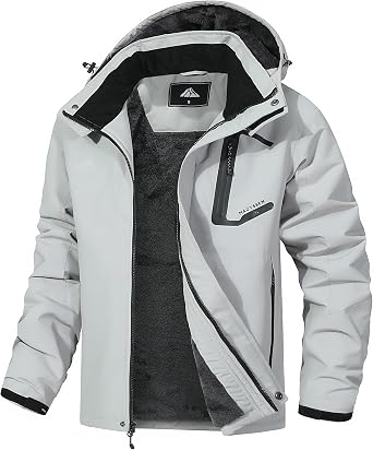 Mens Mountain Ski Jacket Waterproof Winter Coat Warm Snowboarding Jacket Snow Windbreaker Hooded for Hiking