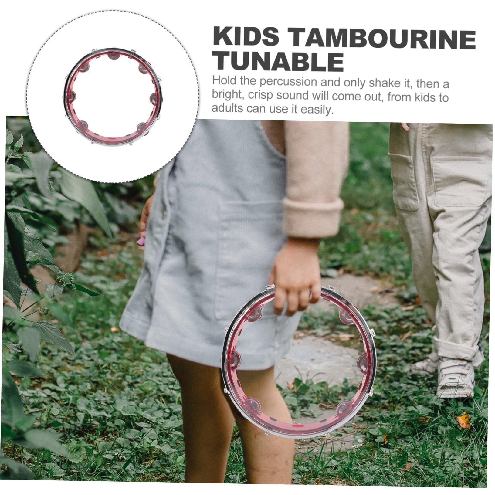 Tamburello Mano Strumento Tamburello Tamburo Mano Percussione Campana Tamburelli per Feste Educativo