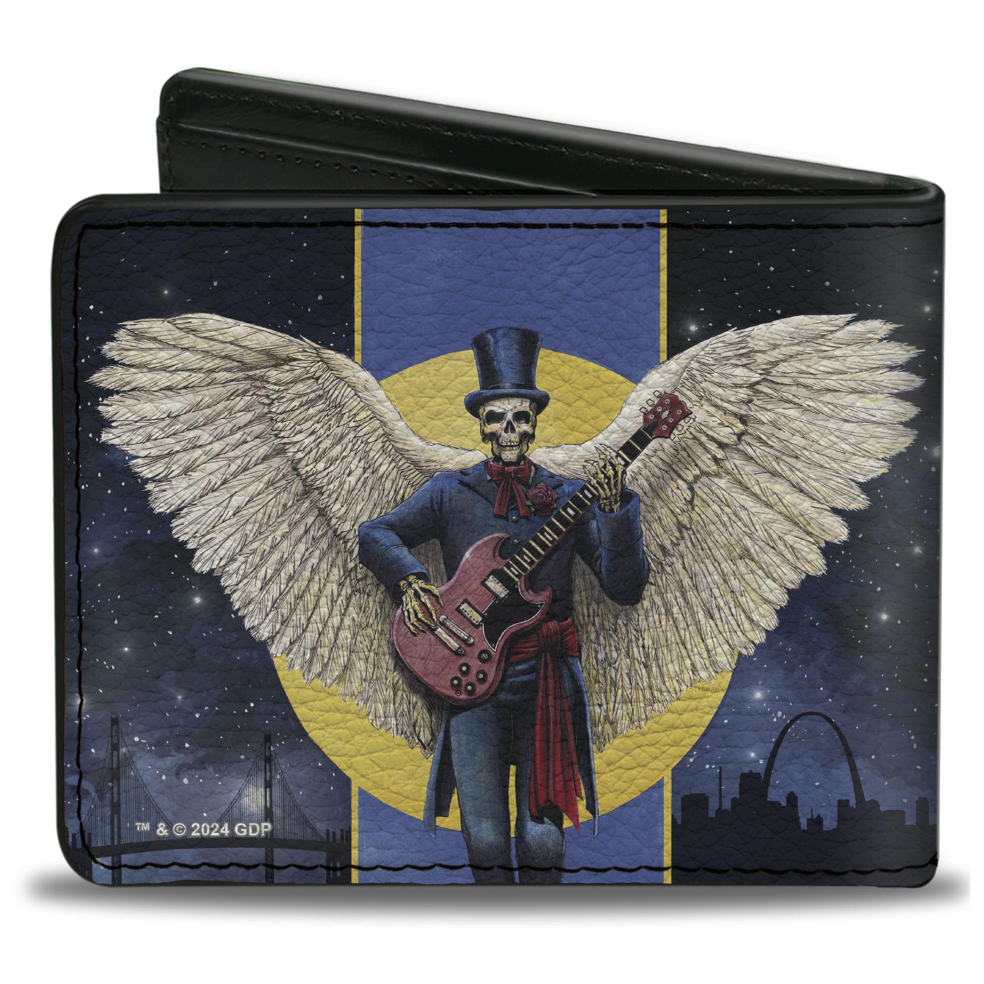 Buckle-Down Grateful Dead Bifold Wallet with Standard Billfold and Card Slots, Daves Picks V6 San Francisco St Louis Cover Art, Vegan Leather