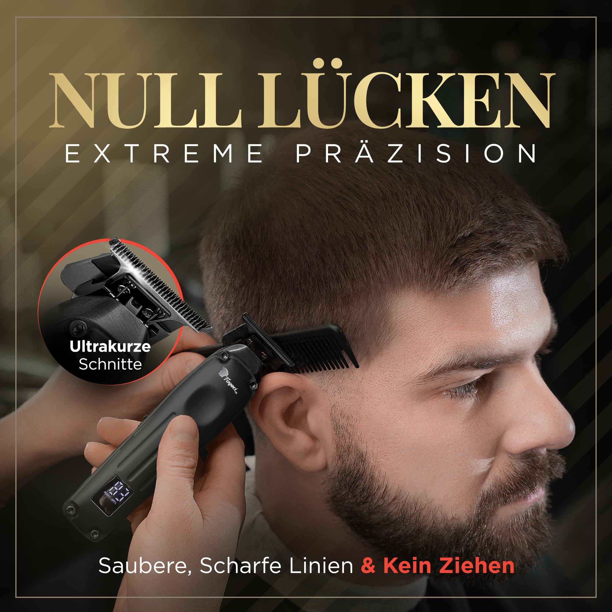 Fagaci Profi Zero Gap Haartrimmer Herren, 5-Fach längere Schärfe Konturen Haarschneidemaschine 0 mm, Haarschneider Herren Akku Mit Bürstenloser Motor, Detailer Haar Trimmer & Konturenschneider