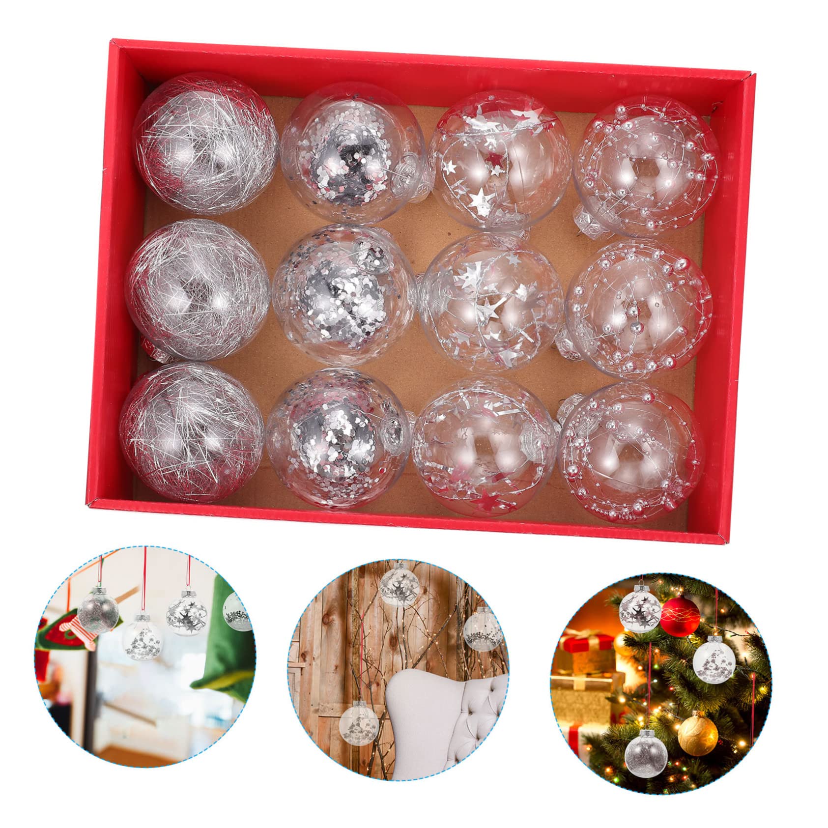 Ciieeo Hängende Christbaumkugeln Dekorative Weihnachtskugeln als Anhänger Festliche Baumanhänger für Weihnachtsbaum und Weihnachts-Dekoration Zufälliger Stil