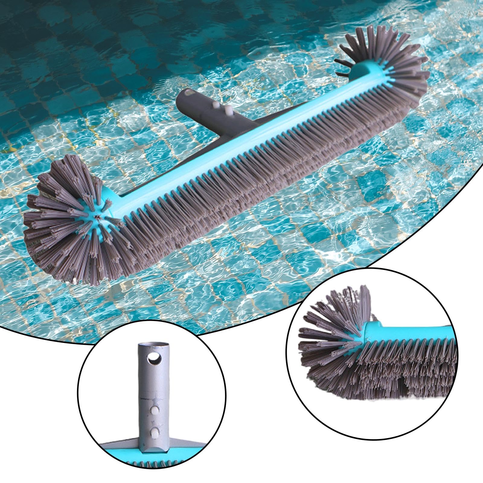 Cepillo para Piscina, Estanque, Baño, Ligero, con Cerdas Hemisféricas