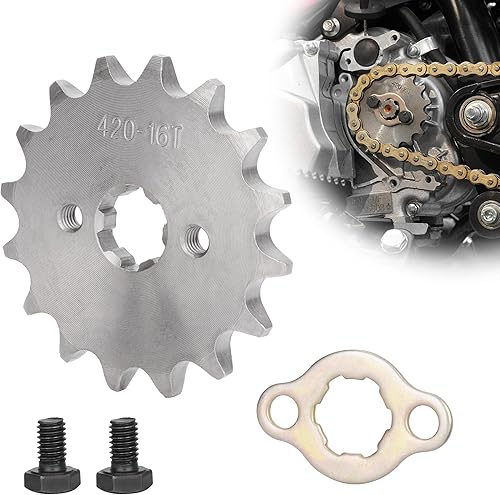 Piñón delantero 420 16T, piñón de motocicleta de 0.669 in para Baja DR50 DR70 DR90 SDG SSR 50cc 70cc 110cc 125cc 140cc 160cc TaoTao Roketa Coolster