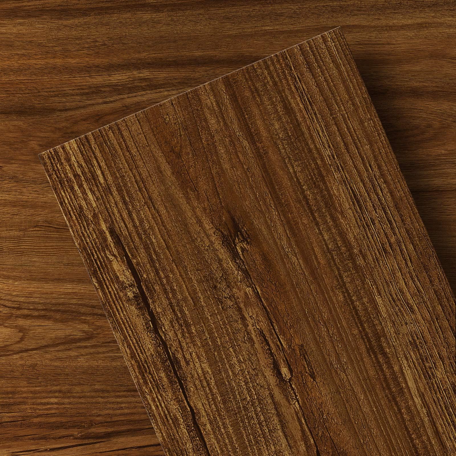 GreenFullHouse Vinyl Floor Tiles, Self Adhesive Floor Planks, Waterproof Peel and Stick Vinyl Flooring for Living Room Kitchen Bedroom, 18 Pieces | 2.44㎡, 6 x 35 inches, Grannied Oak — image 1