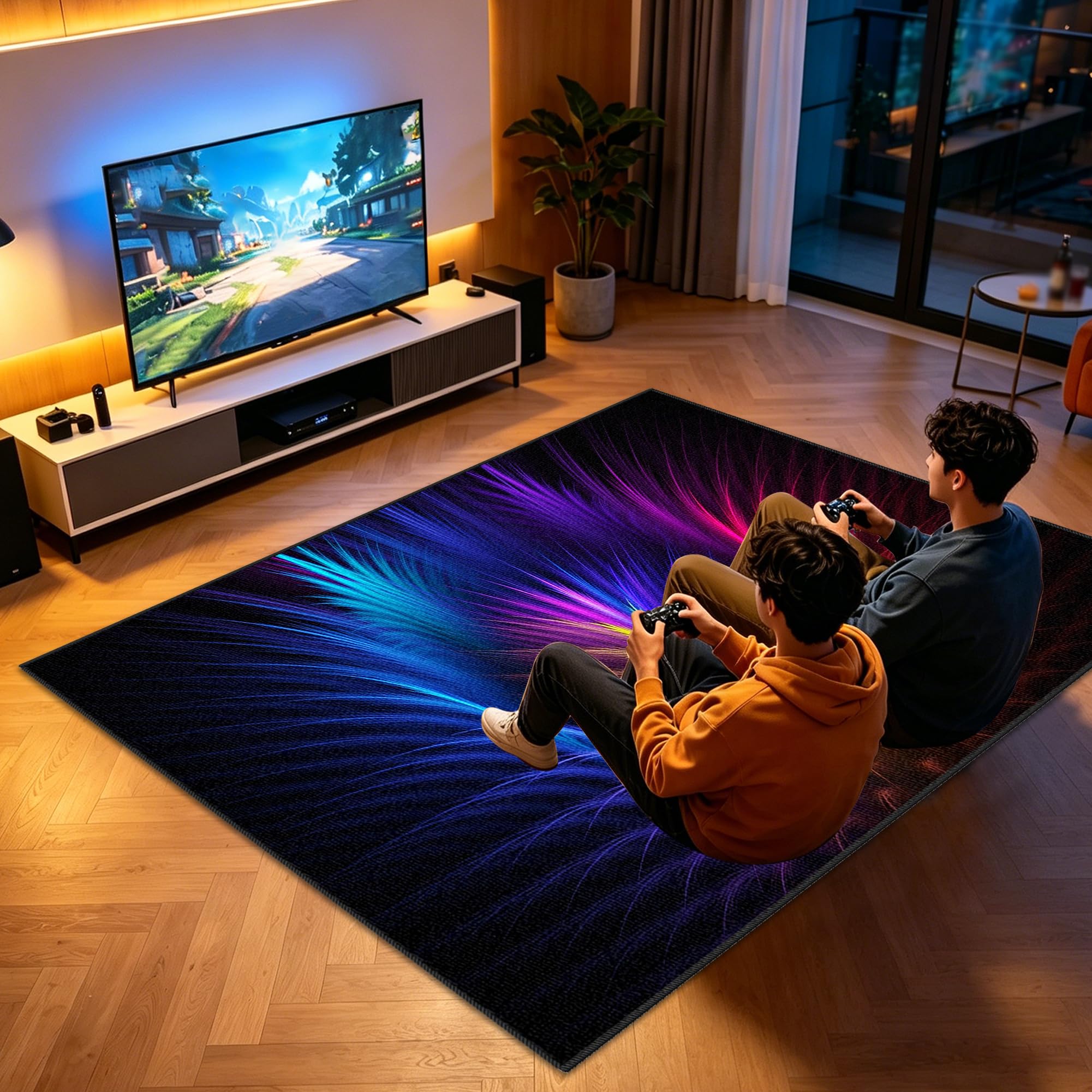 Mata do zabawy do pokoju chłopięcego mata do zabawy 80 x 130 cm mata podłogowa do gier, mata podłogowa e-sportowa mata na krzesło do gier salon mata ochronna na podłogę do gier 3D do jadalni