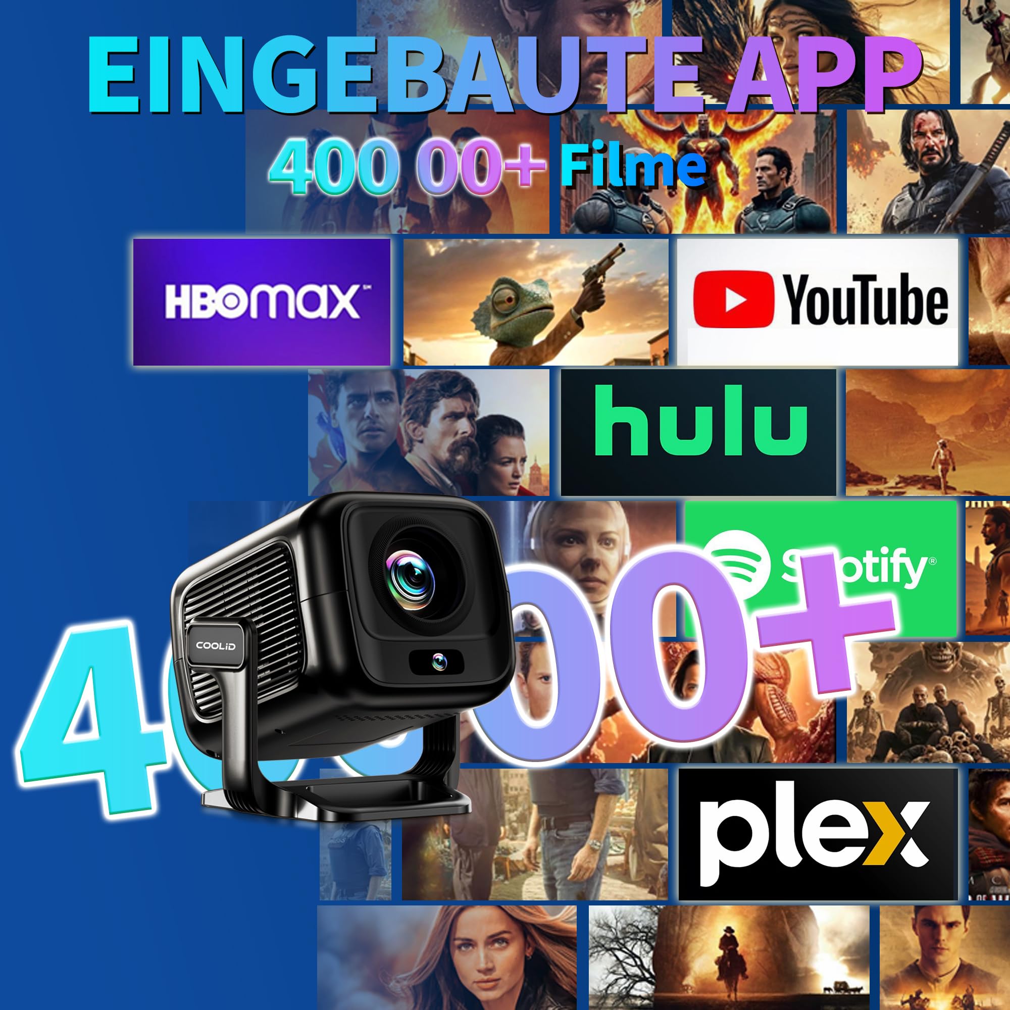 [ Autofokus & 2026 Upgraded ] Beamer 4K Projektor Native 1080P Mini Beamer Mit 5G WiFi 6 und BT 5.4 Tragbarer Projector mit Automatische Trapezialkorrektur 180 ° Drehung Tv Stick/USB/Laptop/PC,Schwarz