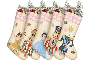 5 Pcs Vintage Christmas Stocking Christmas Nutcracker