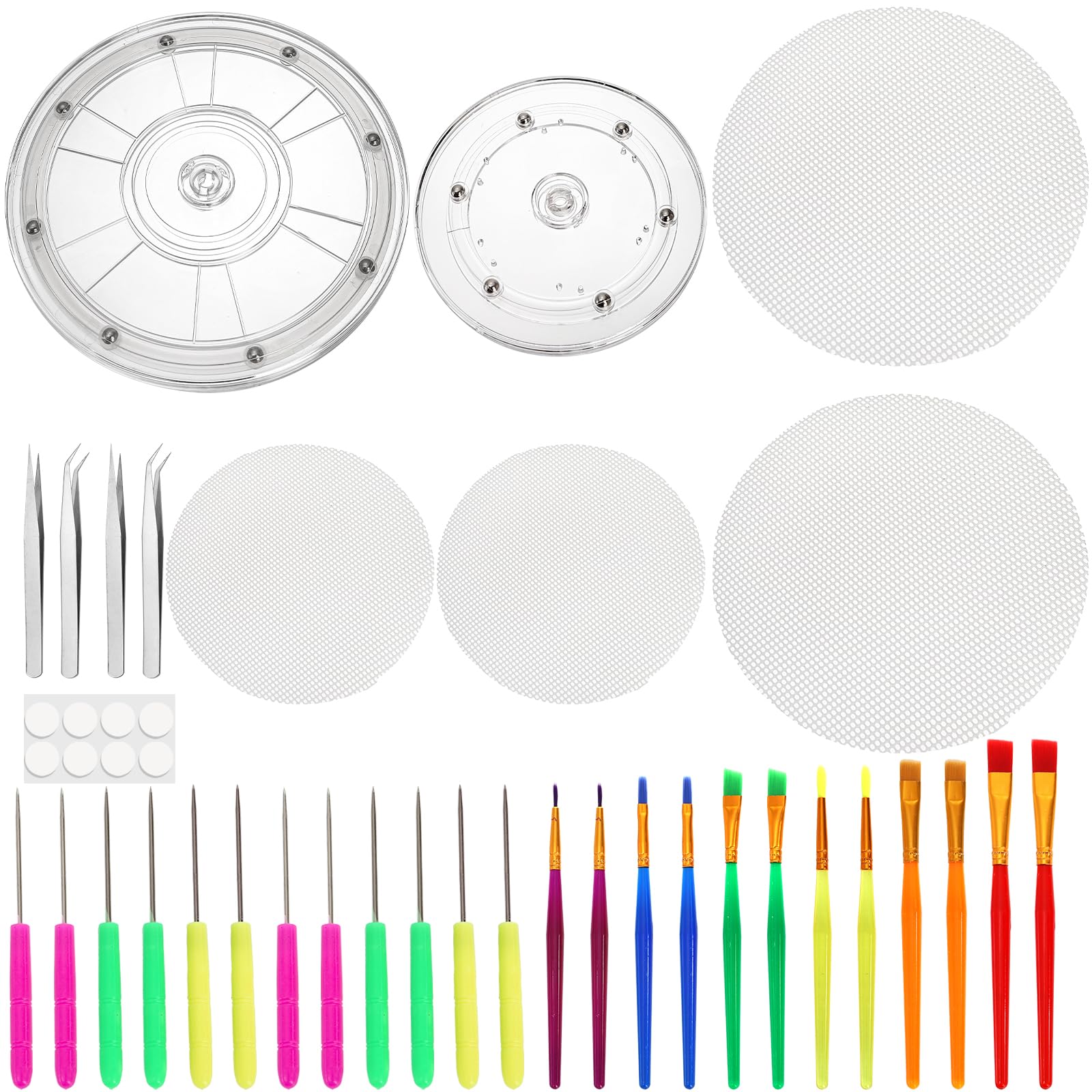 Hacaroa Plätzchen-Dekorationsset, 15,2 cm / 20,3 cm, Acryl, mit 12 Keks-Nadeln, 12 Keksdekorationsbürsten, 4 Pinzetten für Kekse, Kuchendekoration