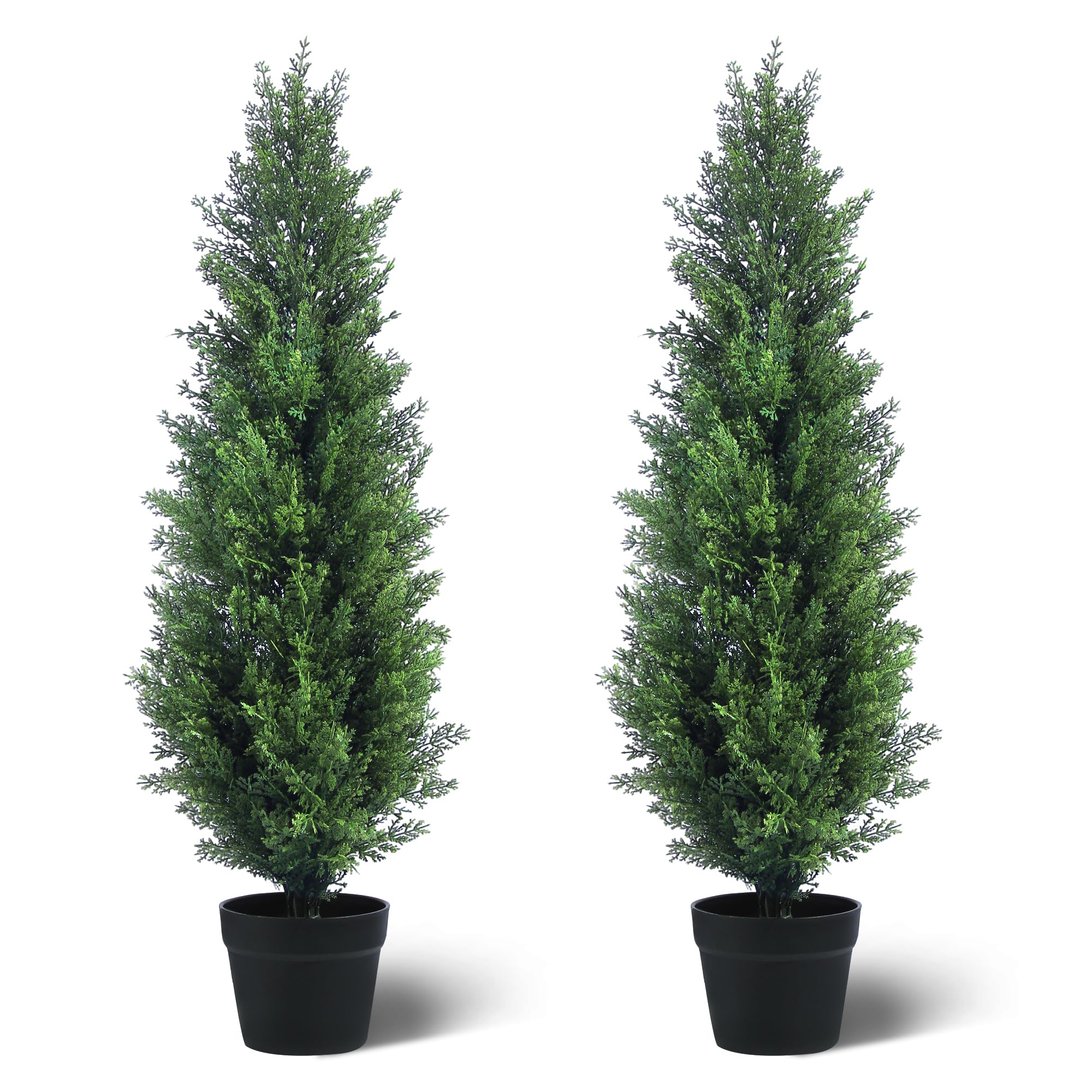 Cypres artificiel de 0,9m lot de 2 faux arbres persistants en pot pour deco