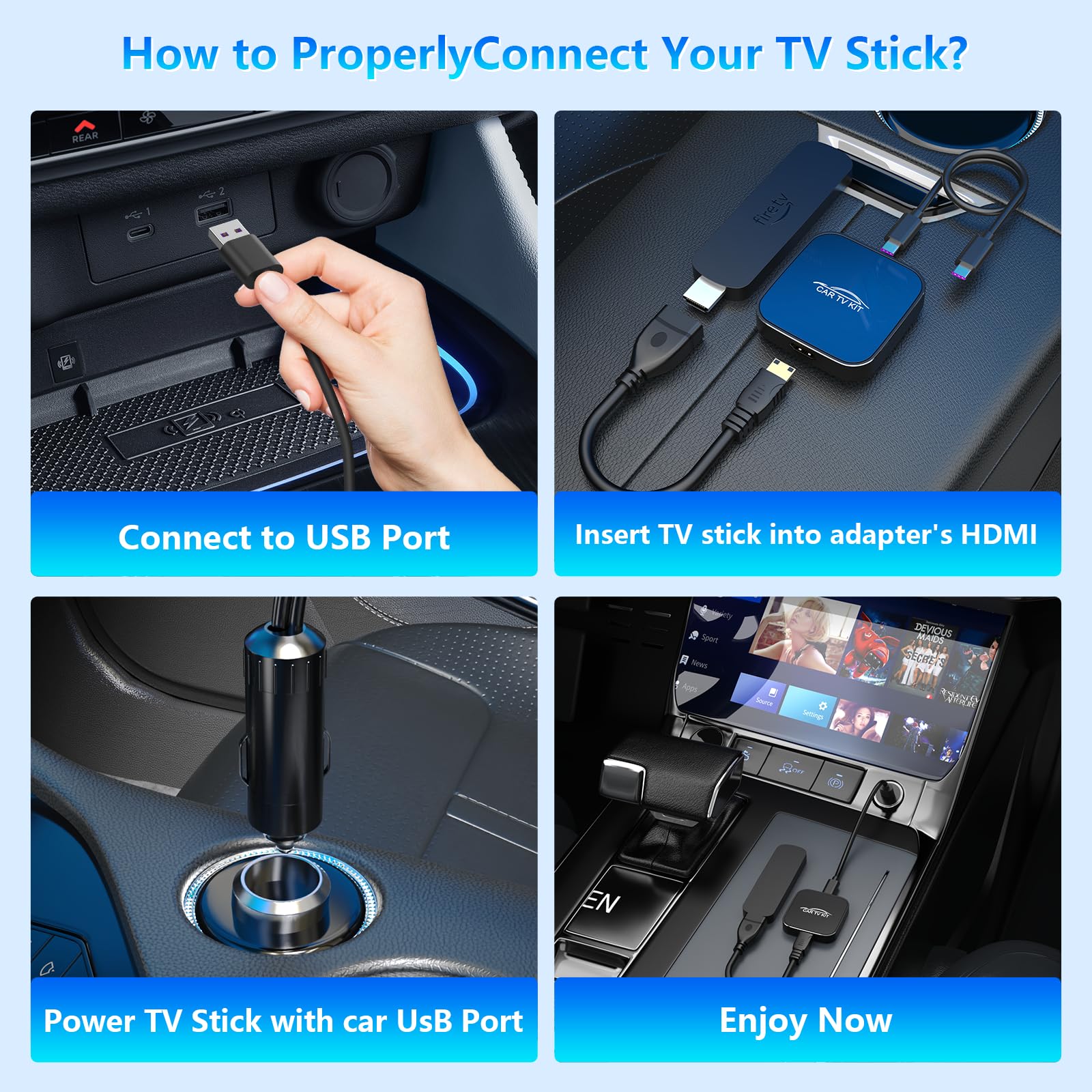 Wireless CarPlay Adapter for Apple, Car TV Mate with HDMI Input