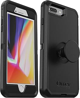 OtterBox + Pop Defender Series Case for iPhone 8 Plus & iPhone 7 Plus (ONLY - NOT Smaller 8/7),Polycarbonate,Built-in Screen Protector Non-Retail Packaging - Black