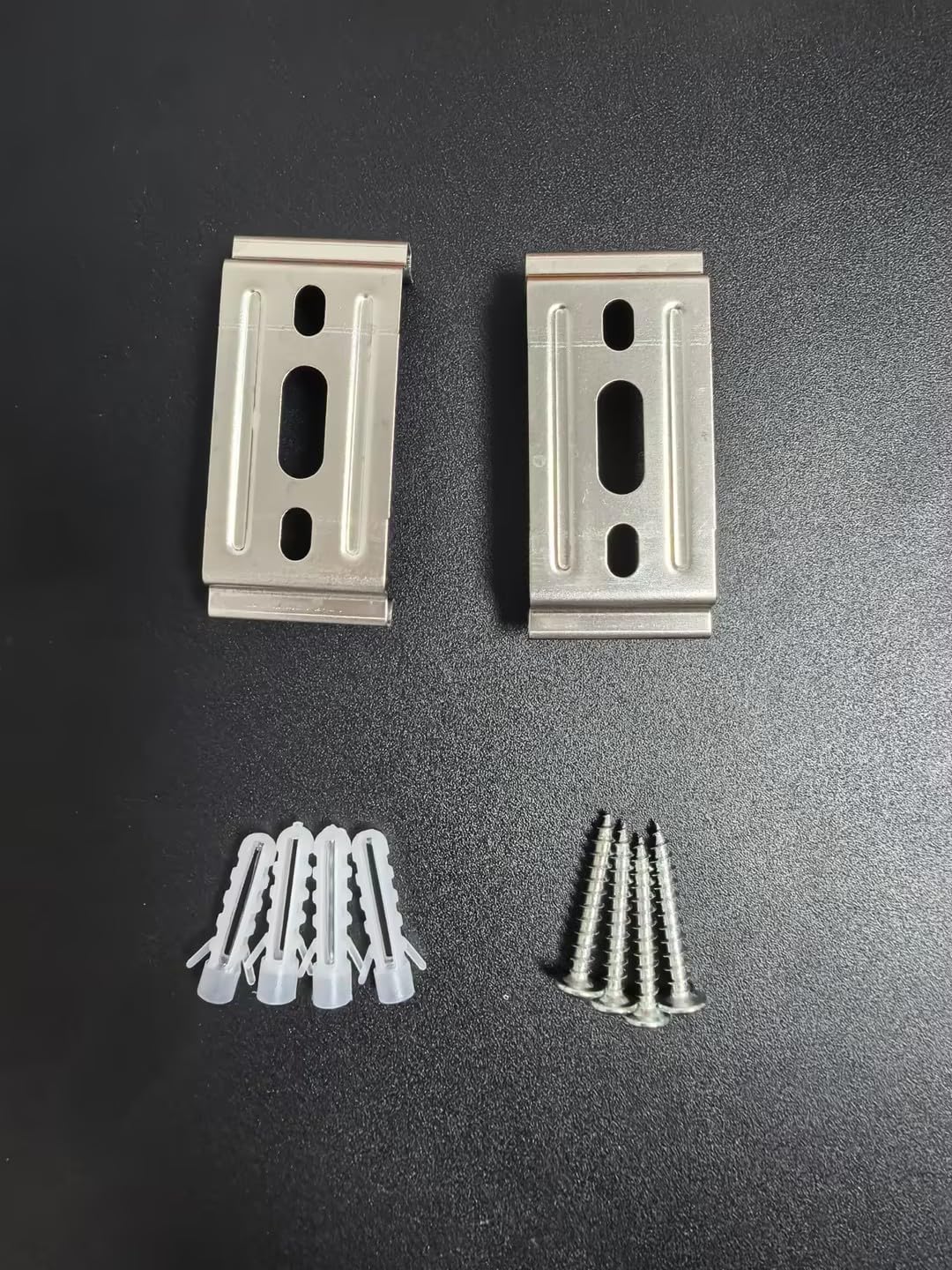 Tonffi LED Feuchtraumleuchte Zubehör, Montageset mit Schrauben und Dübeln, Silber, 2 Halterungen