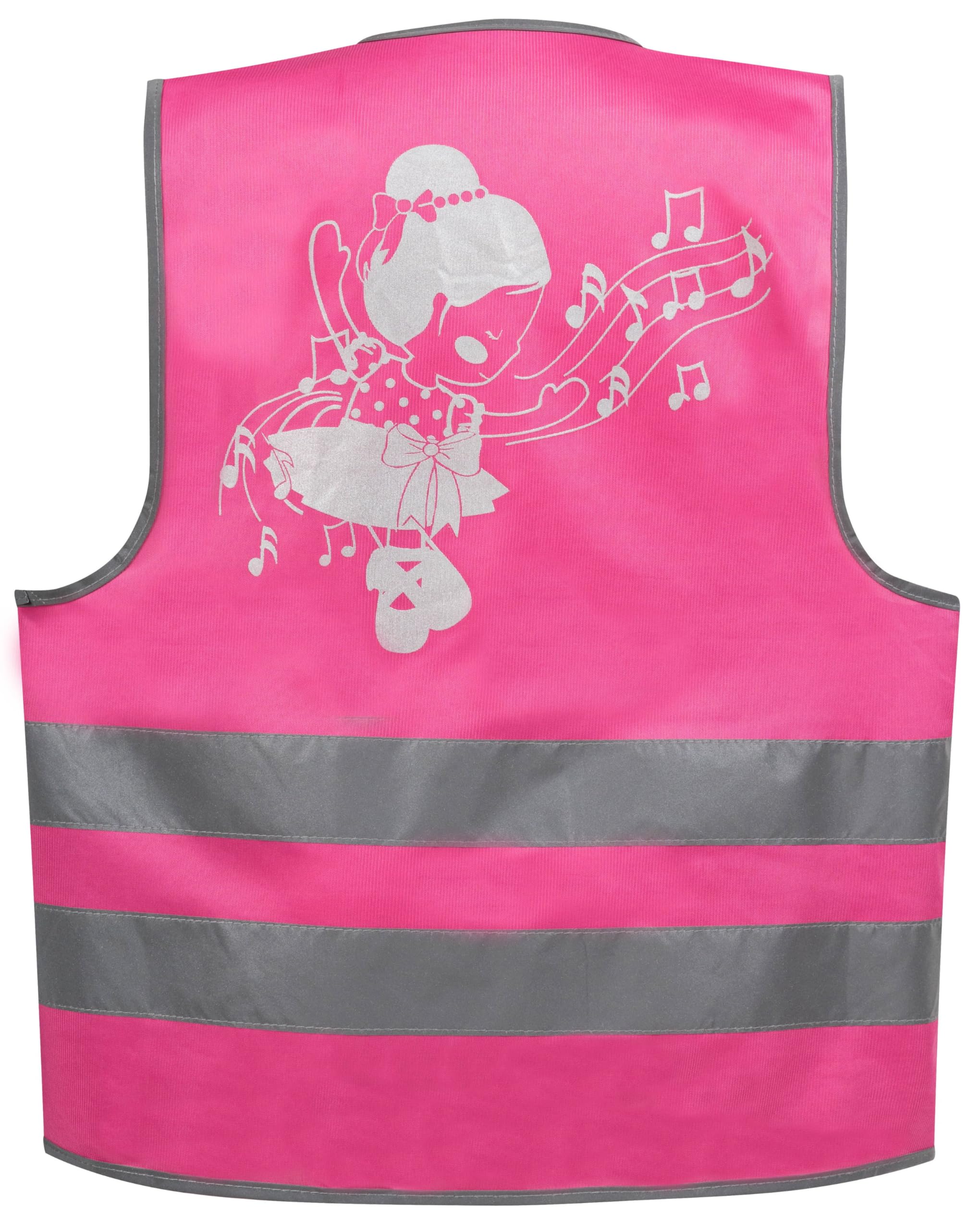 Safety Maker 44566 Gilet di sicurezza per bambini, gilet di sicurezza, gilet rifrangente, rifrangente per 3-6 anni, rosa
