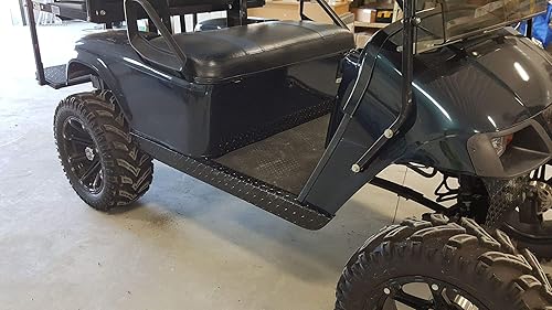 Compatible with 2013-2018 Ezgo TxT Golf Cart Black Powder Coated Aluminum Diamond Plate Kick Panel