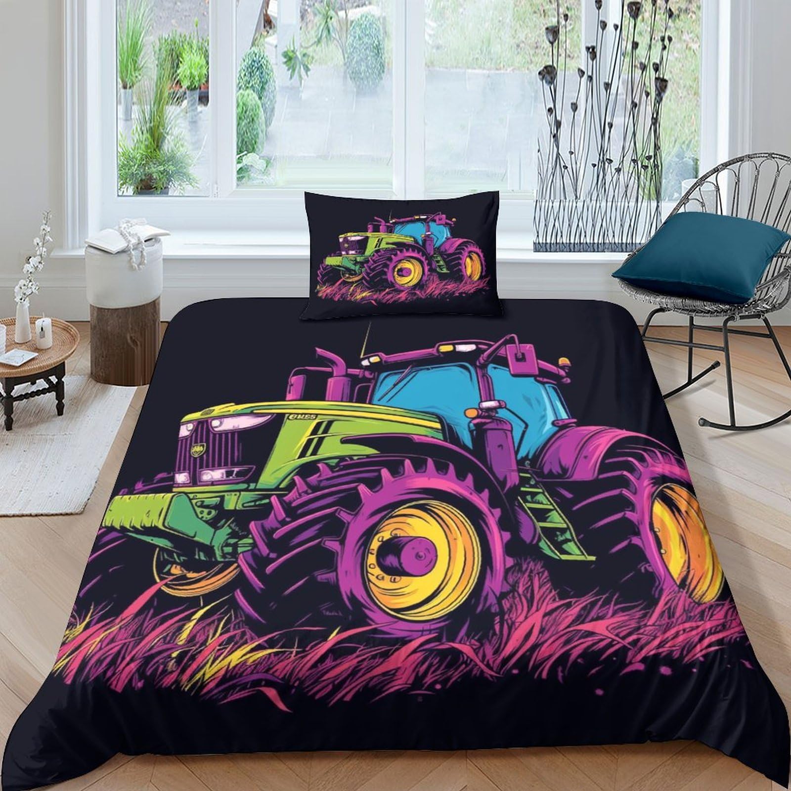 Housse de couette tracteur 3D avec zip dissimulé : fini la couette qui glisse
