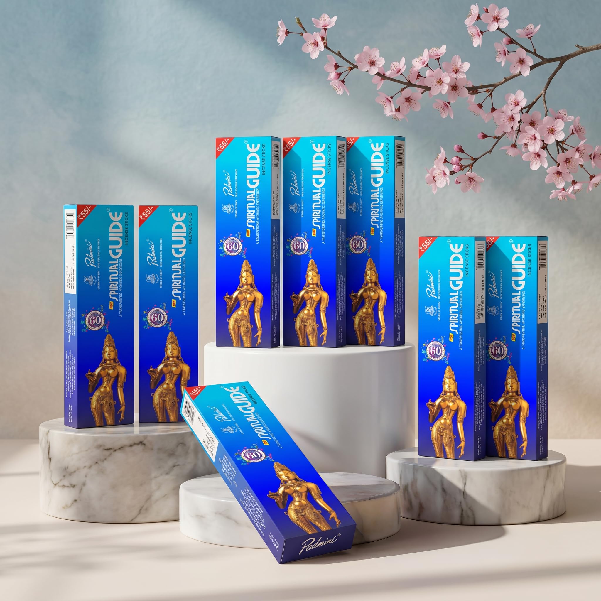Padmini Spiritual Guide Premium Agarbatti Combo Pack of 8 | Long Lasting Incense Sticks for Pooja, Meditation, Temple & Home Fragrance | Natural Aroma Bamboo Incense Sticks Gift Pack 950g-image-25