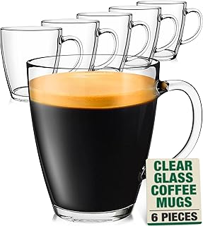 Eparé Glass Coffee Mugs Set - Heat Resistant