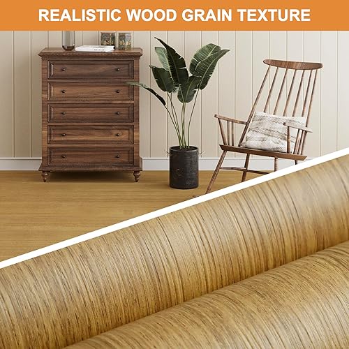 Miniatura 2 de Oxdigi Rollo de vinilo para despegar y pegar, 15.7 x 393.7 pulgadas (43 pies cuadrados)  Azulejos de vinilo autoadhesivos extraíbles resistentes al