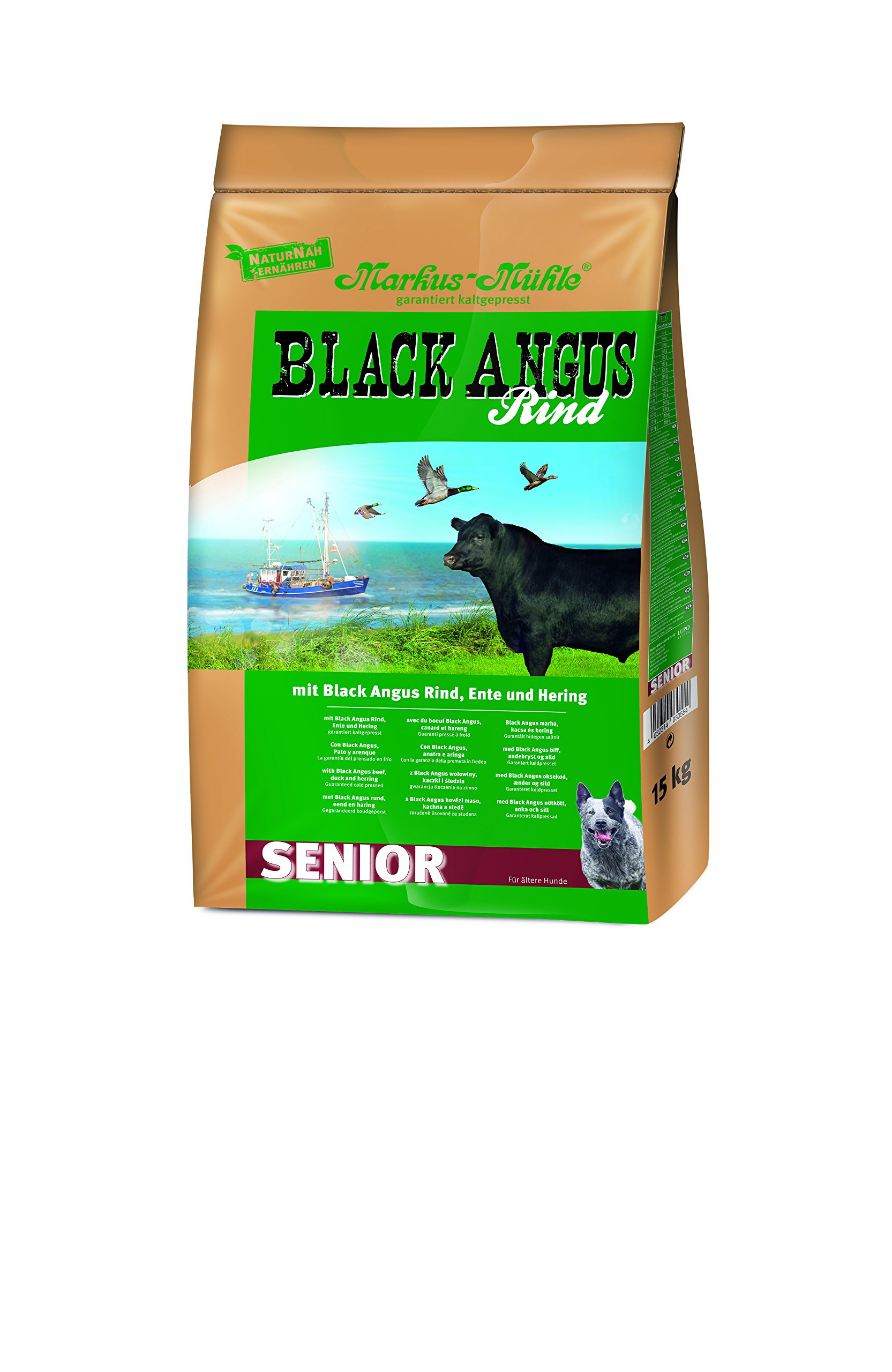 Markus Mühle Black Angus Senior - Comida para Perros (1 x 15 kg)