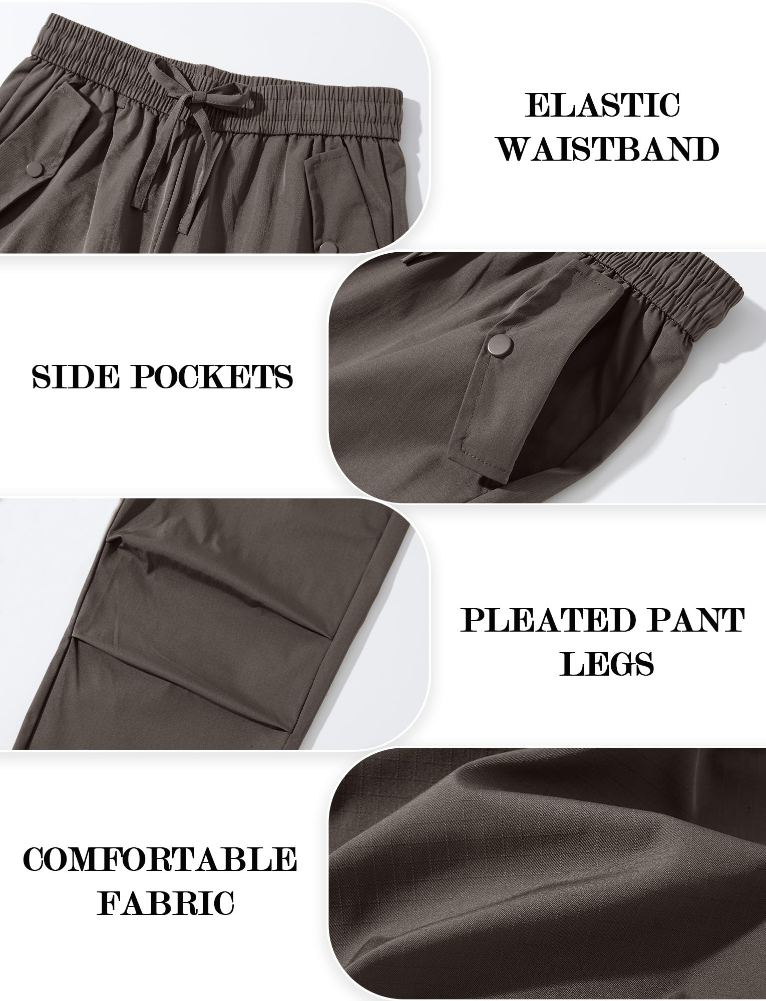 FEOYA Cargohose Damen Leichter Trekkinghose Wasserdicht Wanderhose Y2k Baggy Parachute Pants Atmungsaktiv Outdoorhose