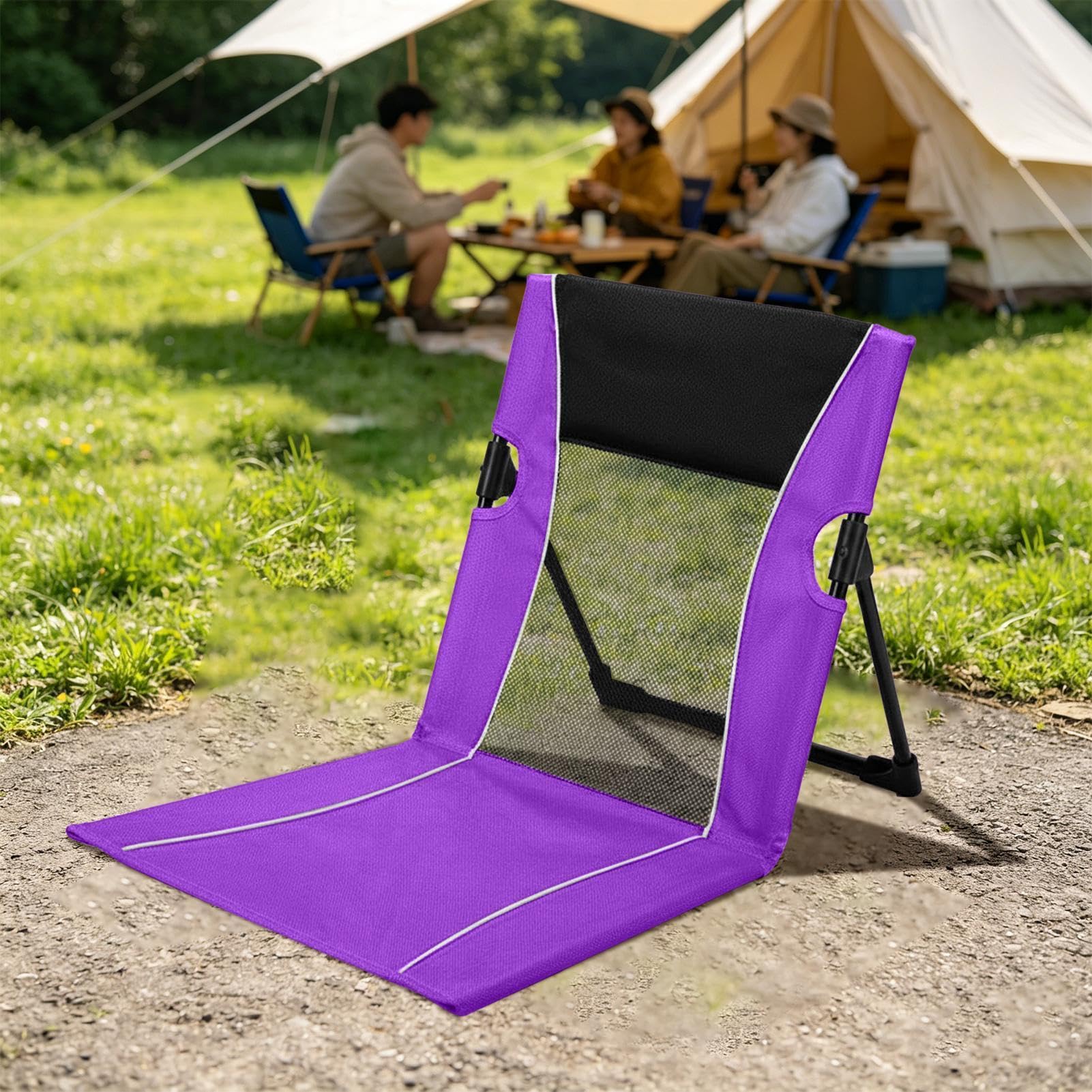 Niski Leżak Plażowy Wytrzymały Składany Leżak Do Opalania | Krzesła Basenowe Na Brzeg Basenu Do Opalania, Kempingu, Pikniku, Outdoor, Koncertu, Podróży, Parku, Piasku, Jeziora,