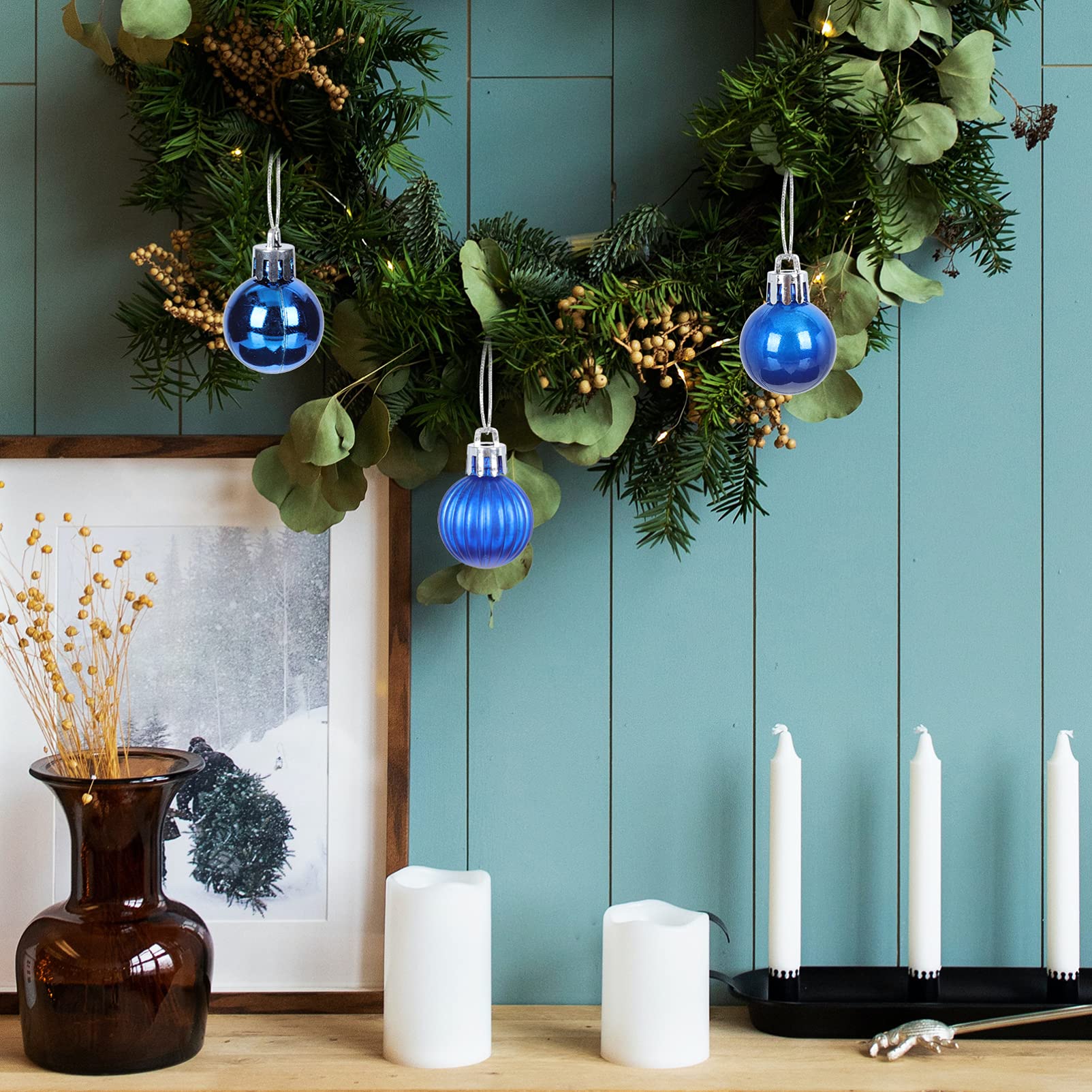 192 Piezas Bolas de Navidad Decoración de Bolas de Árbol de Navidad Bola de Navidad con Purpurina Esfera de Navidad Decoración de Árbol de Navidad Adorno de Árbol de Navidad Club Nocturno Bola