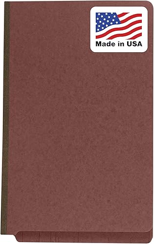 Miniatura 7 de Carpeta de partición de clasificación de cartón prensado - Tamaño legal - Carnelia Red - Pestaña final con 2 divisores y expansión de 2 pulgadas