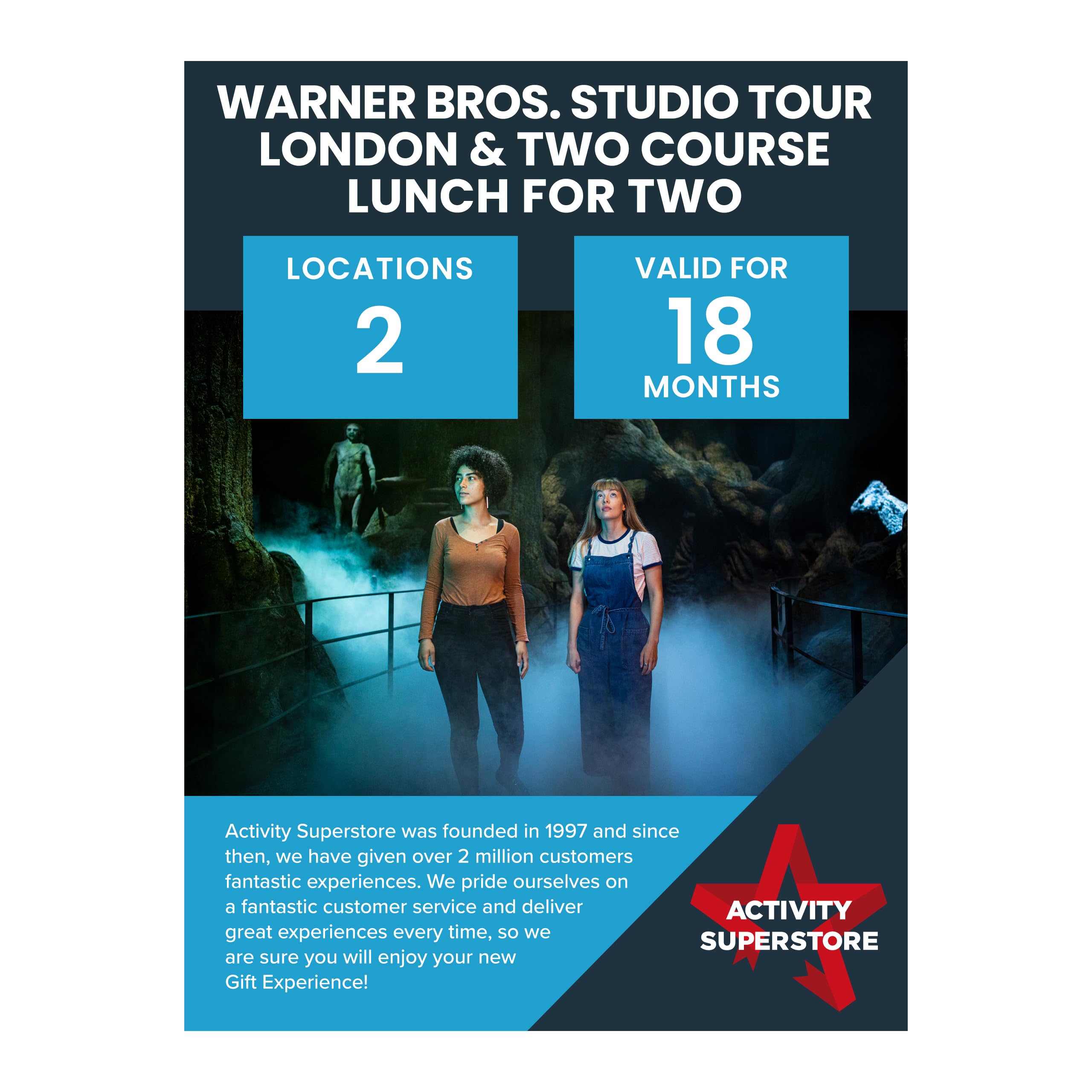 Activity SuperstoreWarner Bros. Studio Tour London & Two Course Lunch for Two Gift Experience Voucher, Days Out Experience, Birthday Gifts, Experience Days