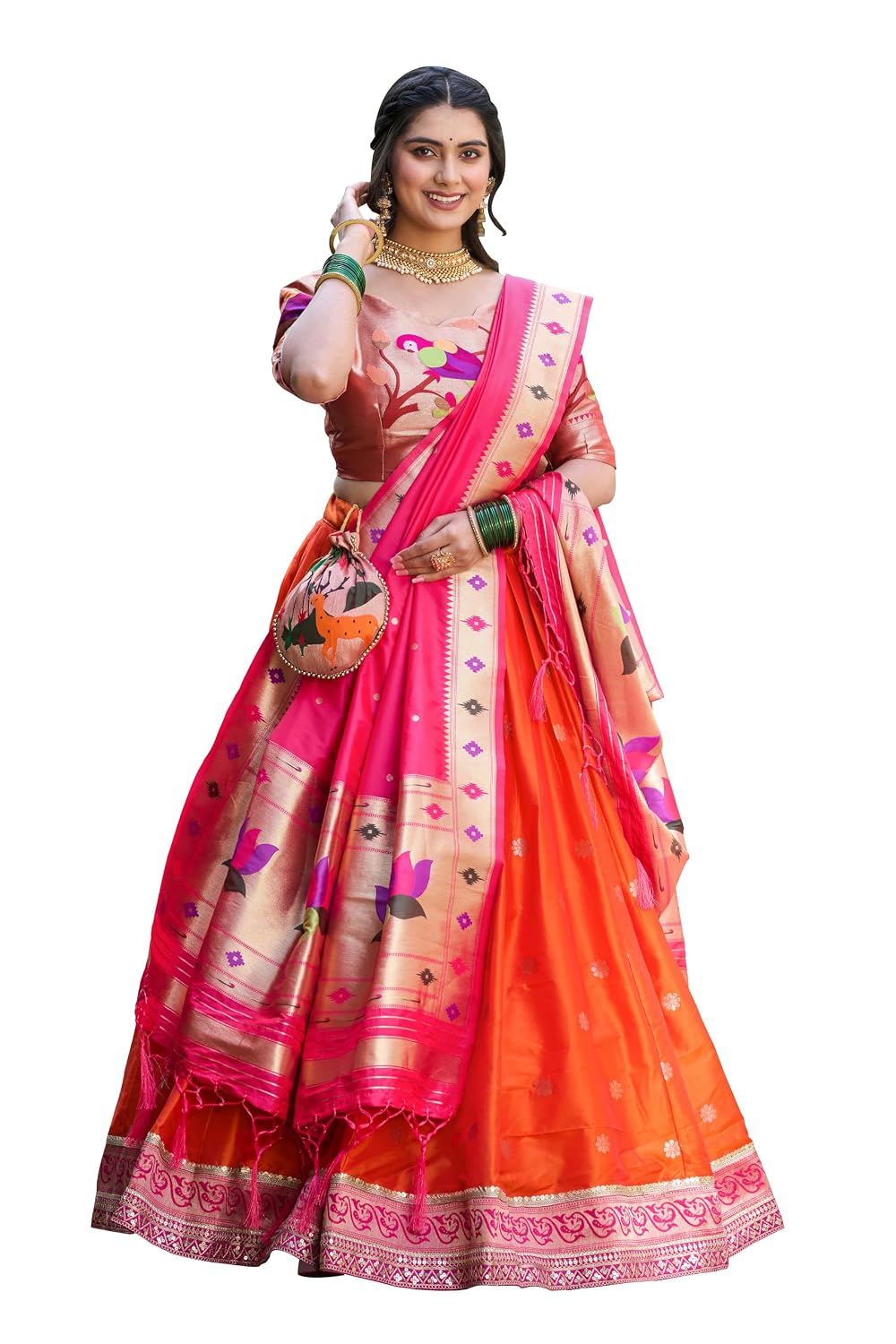 LooknBook Art Jacquard Silk (Paithani) With Weaving Zari Work Wedding Lehenga Choli - Review, Price and Buying Guide