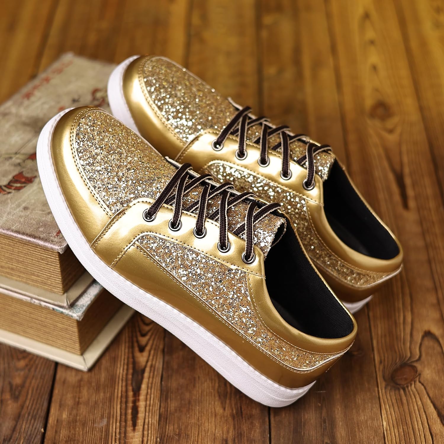 Trsorini Mens Glitter Shoes Sparkly Sneakers Fashion Bling Sequin Shiny Comfort Men Shoes - Image 6
