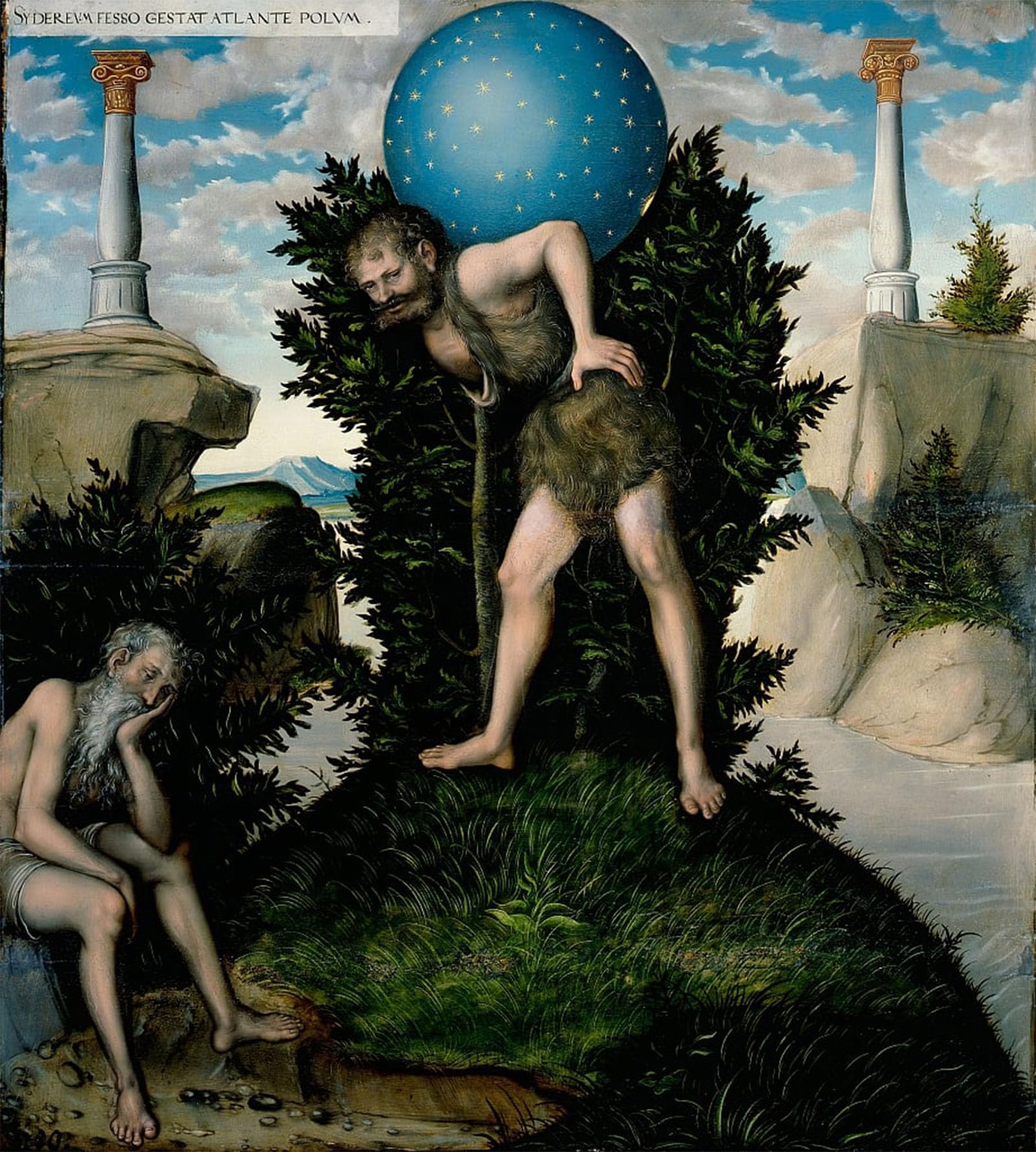 ARTXLXXBN Famous Print Painting Colorful Art Print Christ and John the Baptist As Children by Lucas Cranach the Elder Canvas Art Decorations for Home Decor 60x90cm