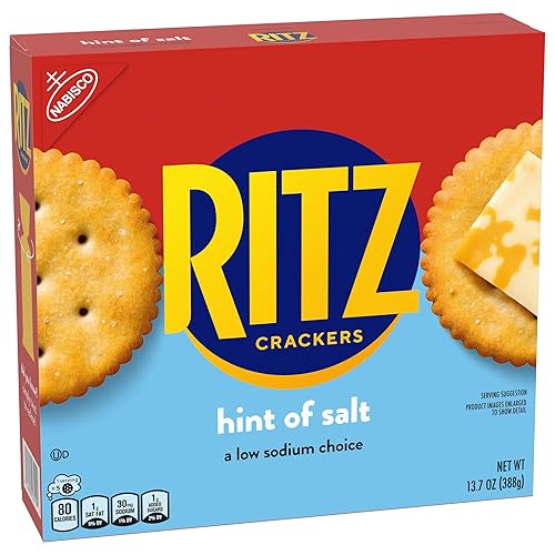 Miniatura 13 de Galletas RITZ con un toque de sal, aperitivos para niños y adultos, bocadillos para el almuerzo, 13.7 oz