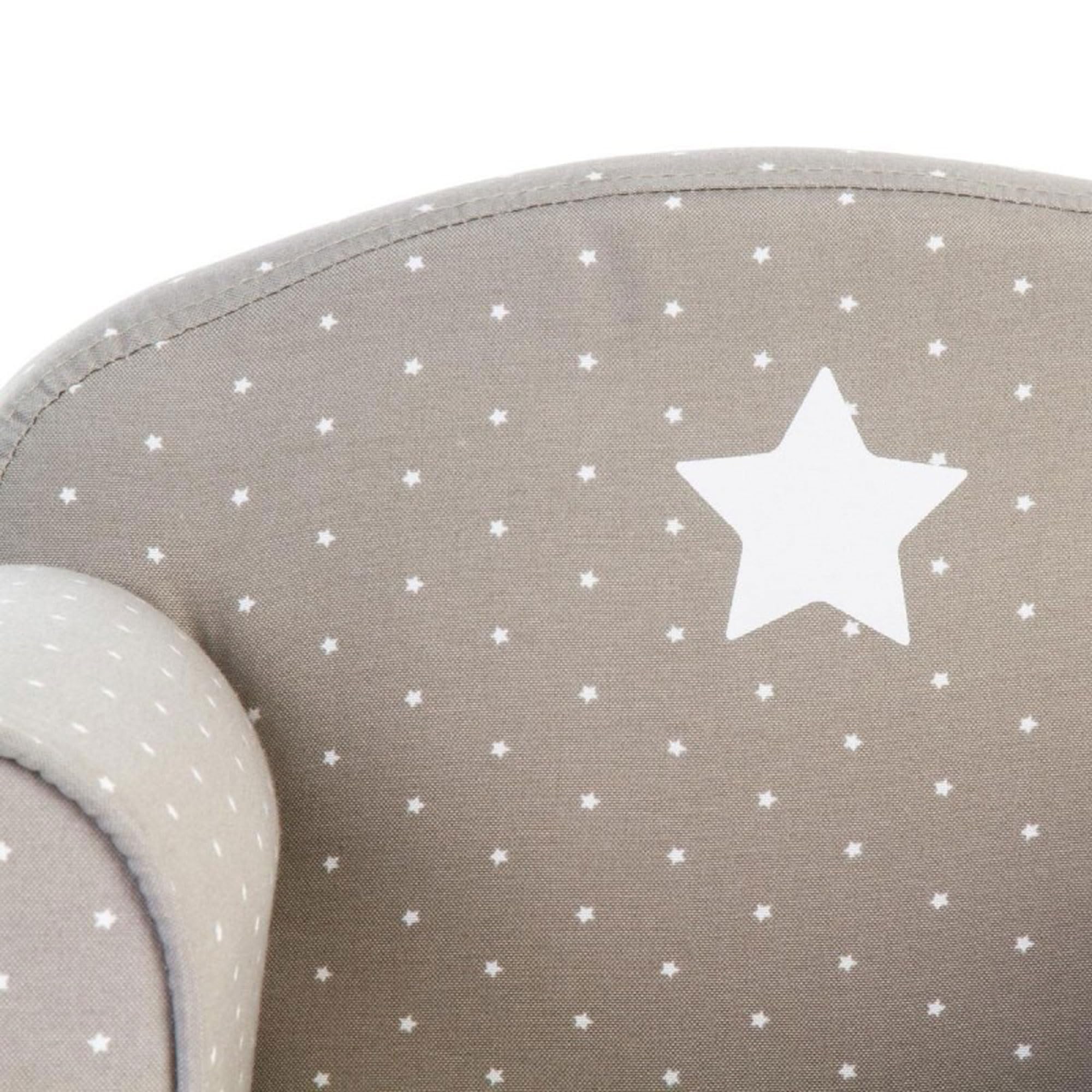 Sillón Infantil Classic Color Gris Topo con Estampado Decorativo, 49 x 35,2 x 44 cm