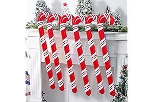 QIFU 6pcs 35 Inch Inflatable Christmas Candy Cane for Christmas Decorations