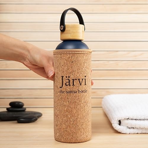 Miniatura 4 de Jarvi La Botella de Sauna - 18 oz / 550 ml Agua Fría como el Hielo y Fresca al Tacto incluso en Saunas Calientes - Capa Exterior de Corcho Natural x