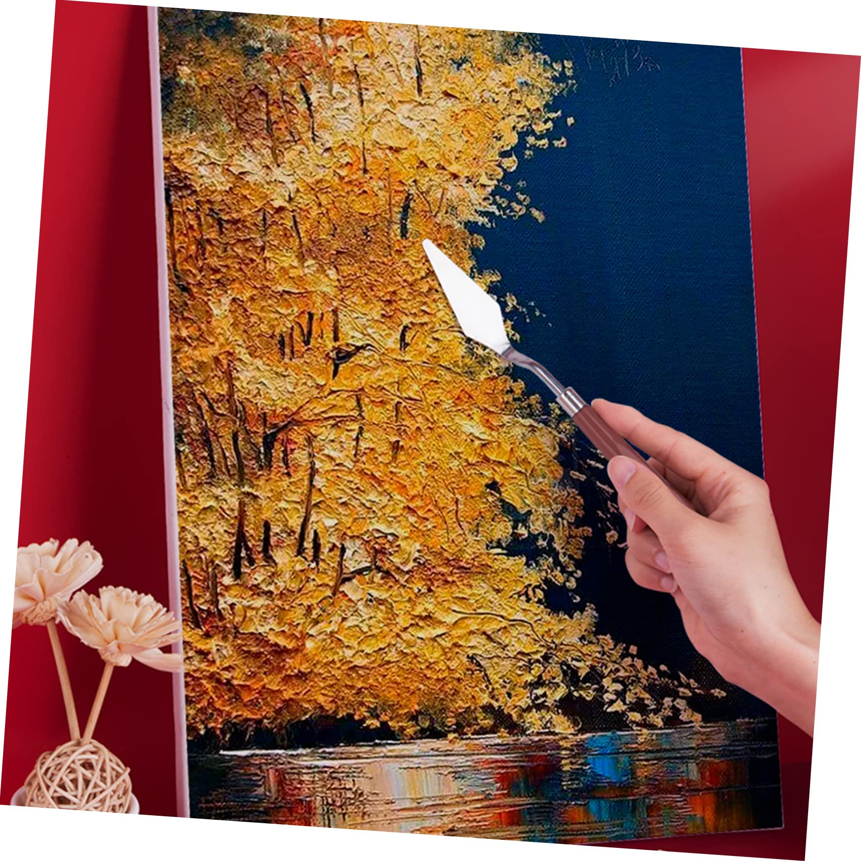 Operitacx 14stücke Edelstahl Spachtel mit Teilen für Malerei Farbmischwerkzeuge für Acryl und Pastenfarben Einsetzbar für Kunstprojekte und Küche