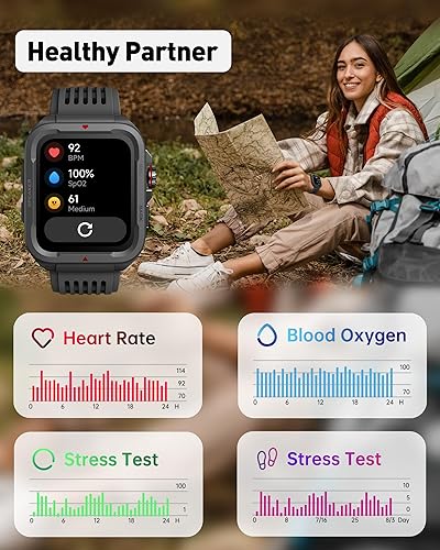 Miniatura 4 de Reloj inteligente para hombres y mujeres (respuestahacer llamadas), Alexa integrado, rastreador de fitness de 1.8 pulgadas con 100 modos deportivos,