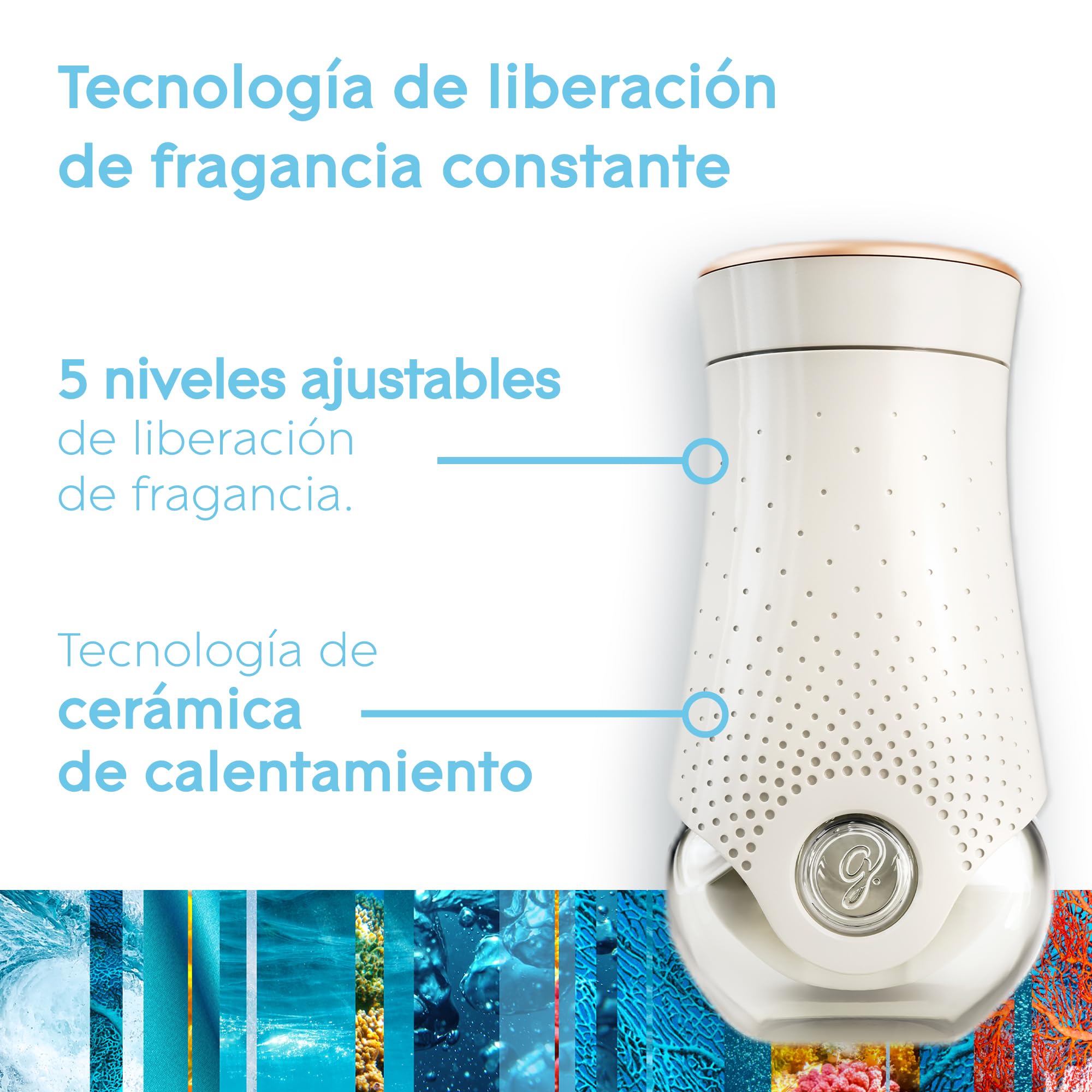 Glade Ambientador Eléctrico Líquido Regulable Sensual Sandalwood & Jasmine, Dura Hasta 120 Días, con Aceites Esenciales, 1 Recambio