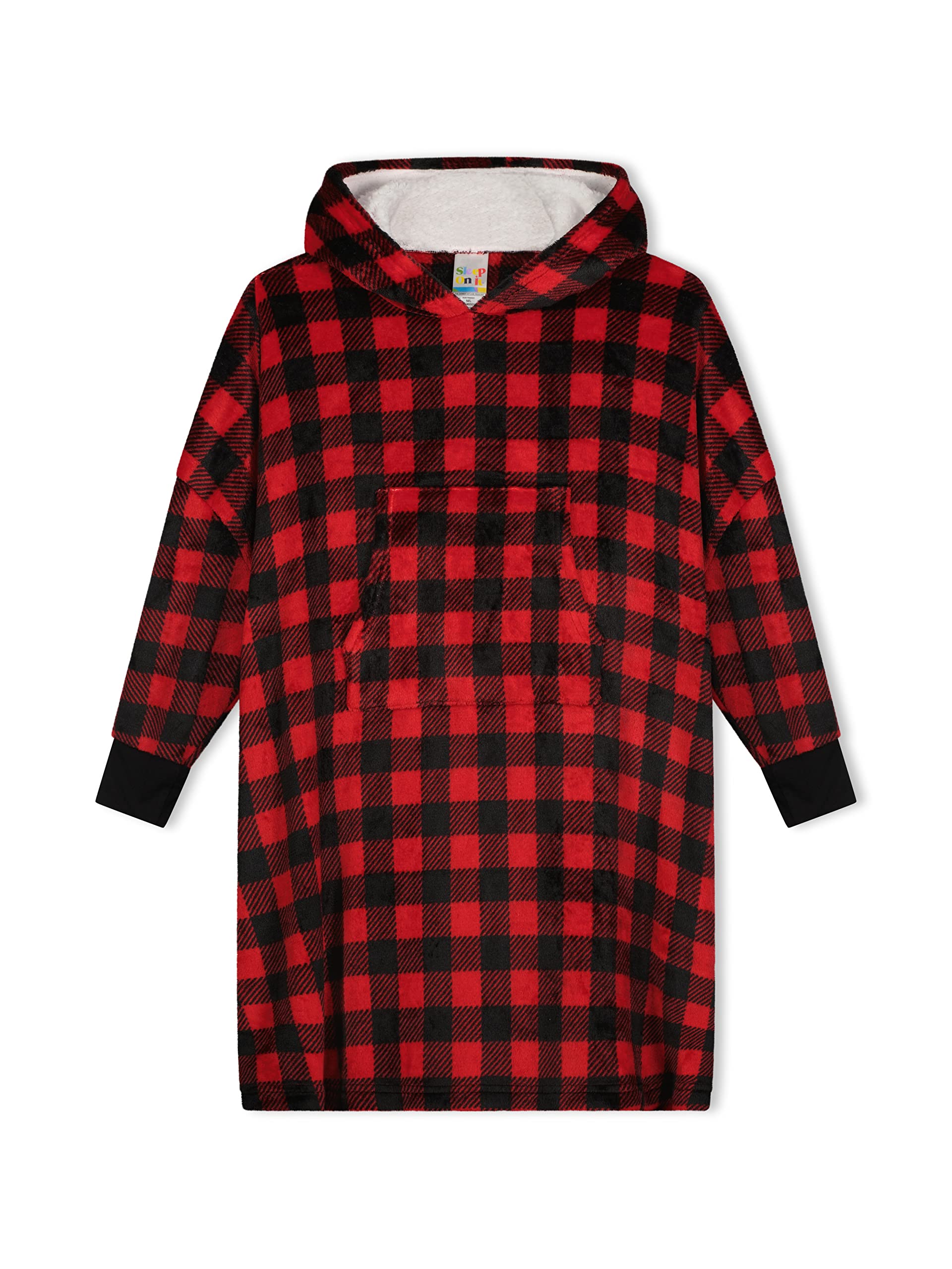 Sleep On It Pajamas Wearable Blanket Hoodie For Kids Oversized Hooded Blanket Sweatshirt for Girls Plush Sherpa Fleece