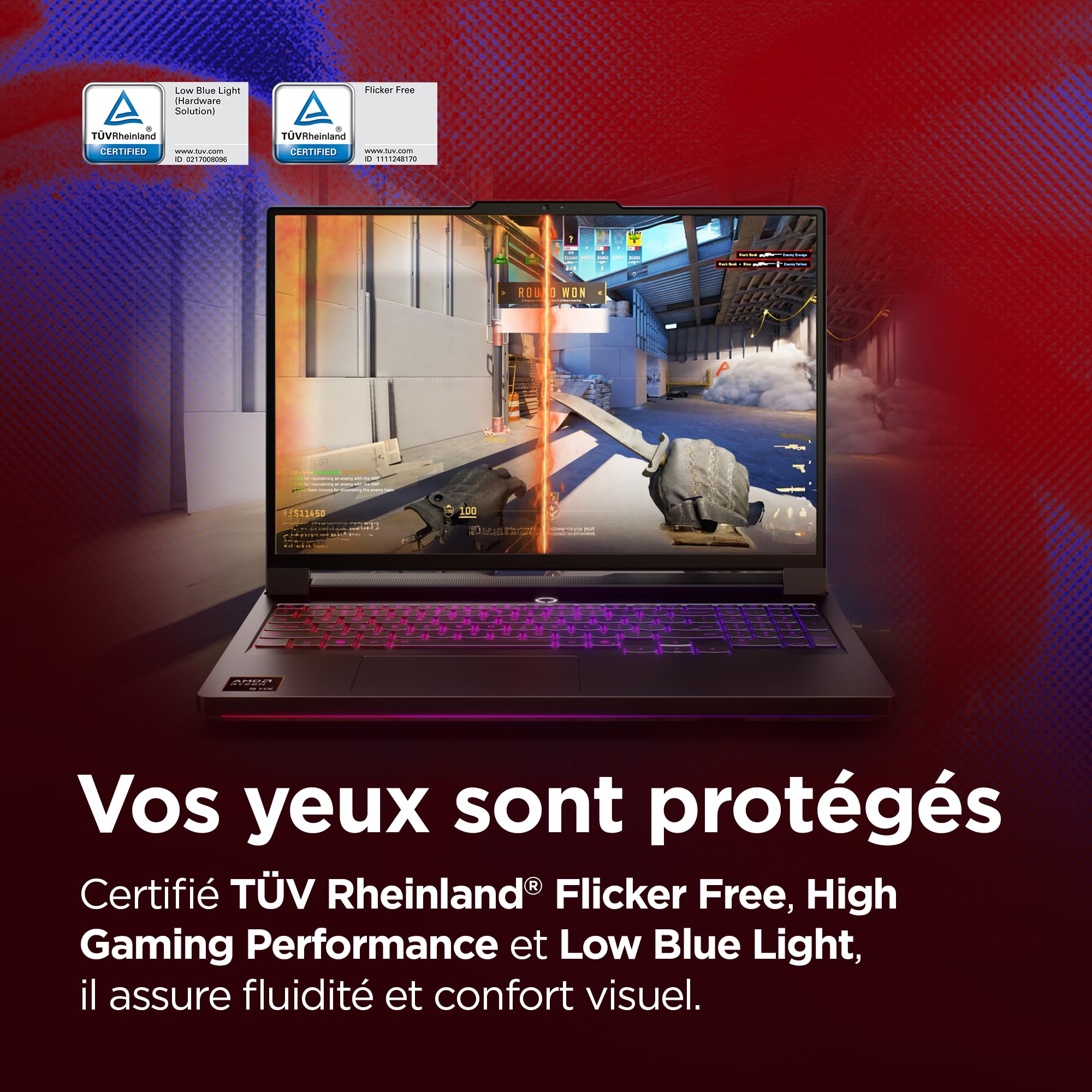 Lenovo Legion Pro 7 16AFR10H - Ordinateur Portable Gaming 16'' OLED 240Hz (AMD Ryzen 9 9955HX, RAM 32Go, SSD 1To, NVIDIA RTX 5070 Ti 12GB, Windows 11) Clavier rétroéclairé RGB AZERTY Français - Noir