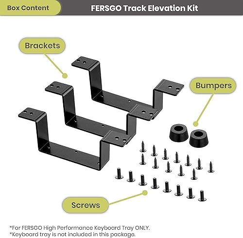 Miniatura 4 de Kit de elevación de pista de bandeja para teclado debajo del escritorio para escritorio de 30 x 24 pulgadas, bandeja de montaje inferior fácil de