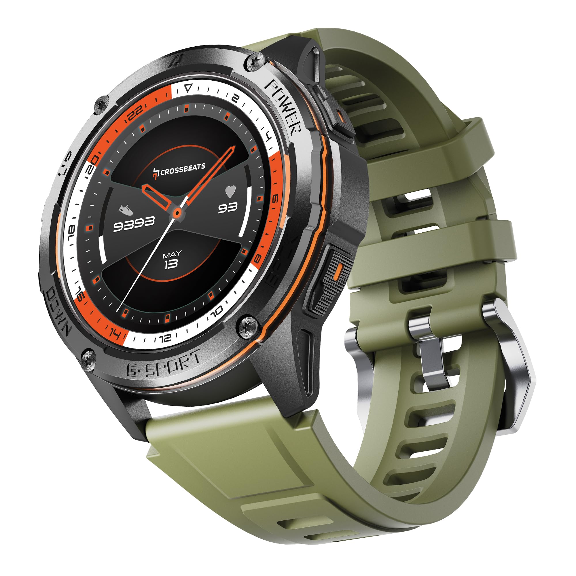 CrossBeats Armour Pro AI Premium Smart Watch for man | Latest 1.43” AMOLED Always on Display | 5 ATM Waterproof | 30-Day Battery |GPS BT Calling Smartwatch |150+ Sports Modes| BP HR SPO2|Green-image-36