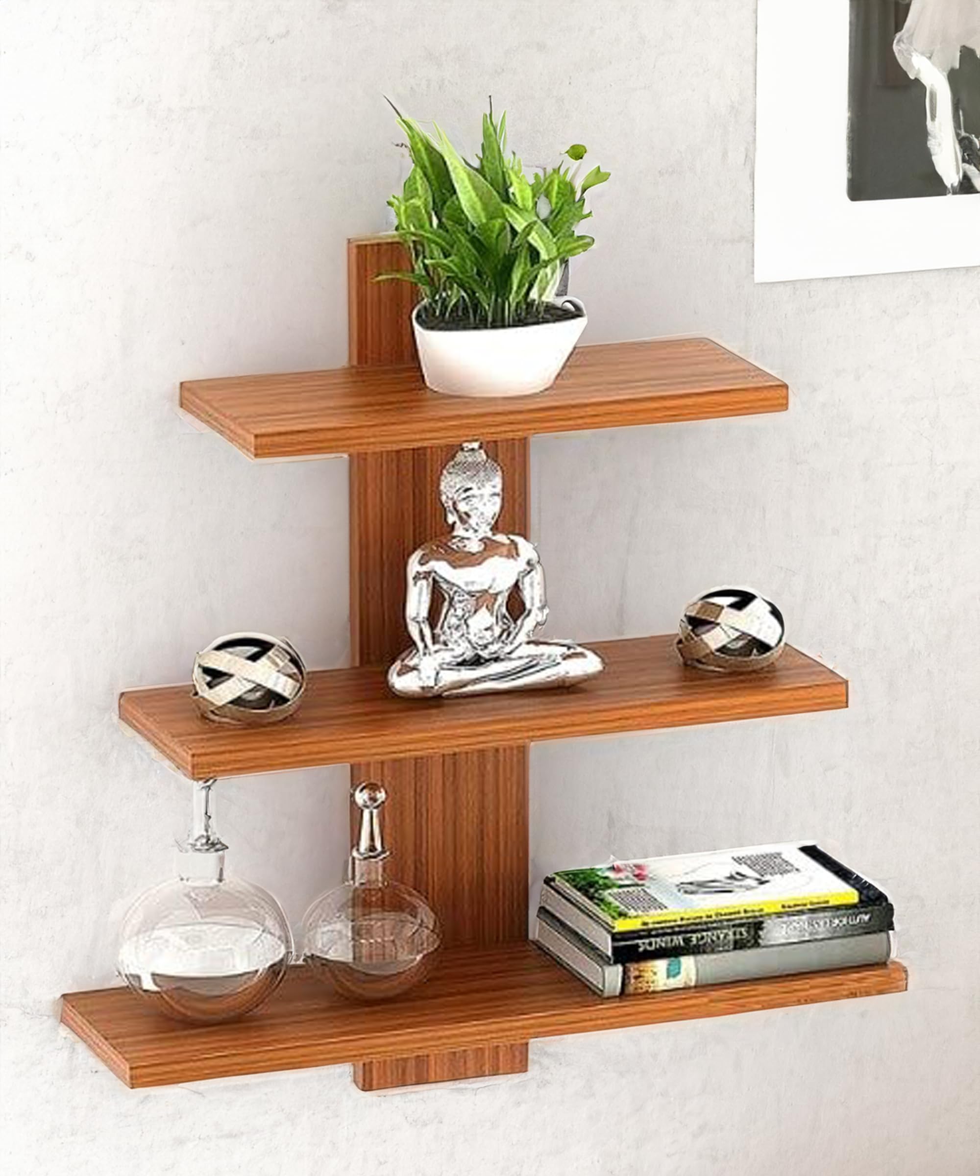 Timber Tree Wall Shelves | Wooden Wall Shelves for Living Room