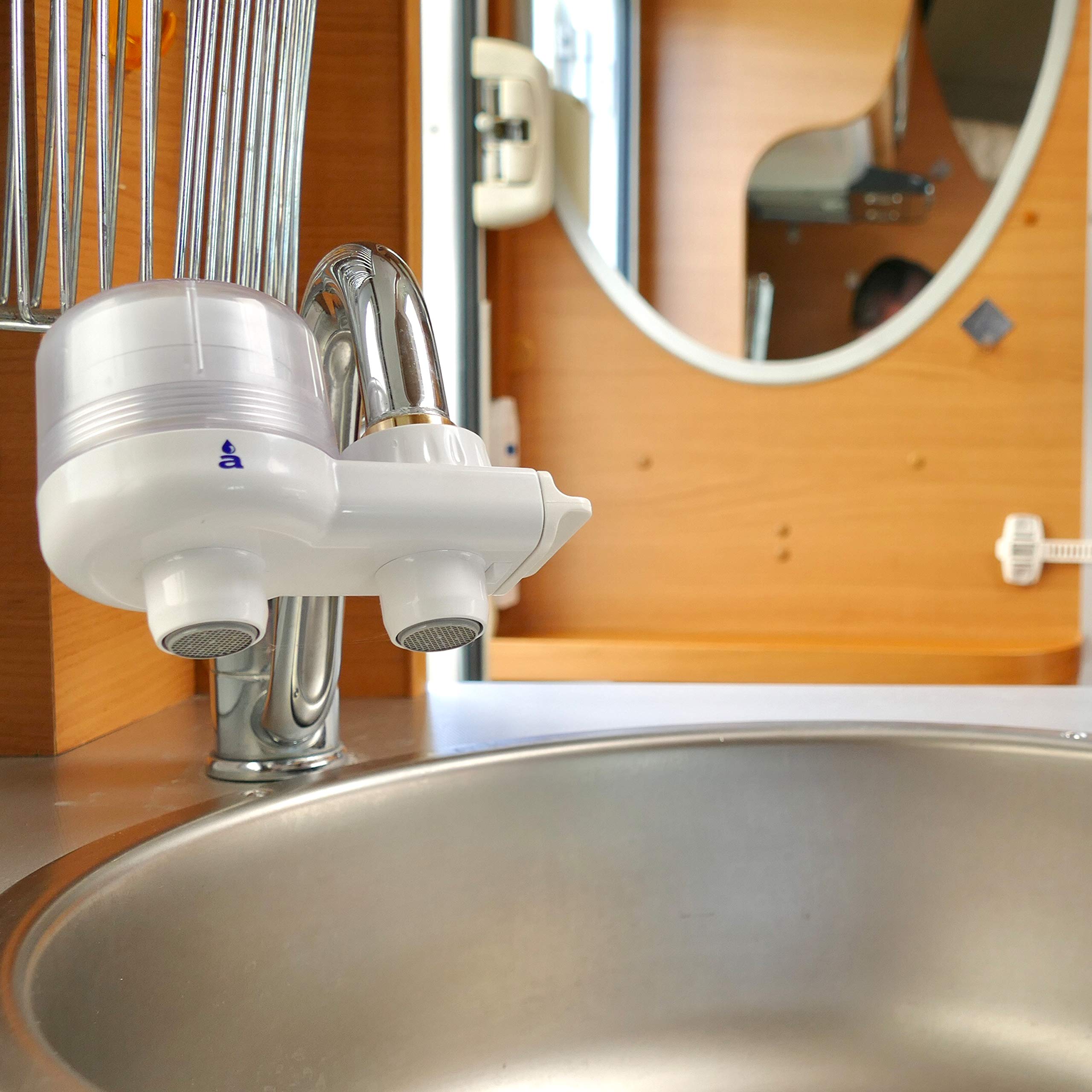AQUASAN 3 Cartucce Filtro Ricambio Aquacompact, Aquagaia Filtro Rubinetto, Filtraggio Acqua Cartuccia Depuratore Microfiltrazione Acqua Potabile Sistema Filtrante Multi Stadio