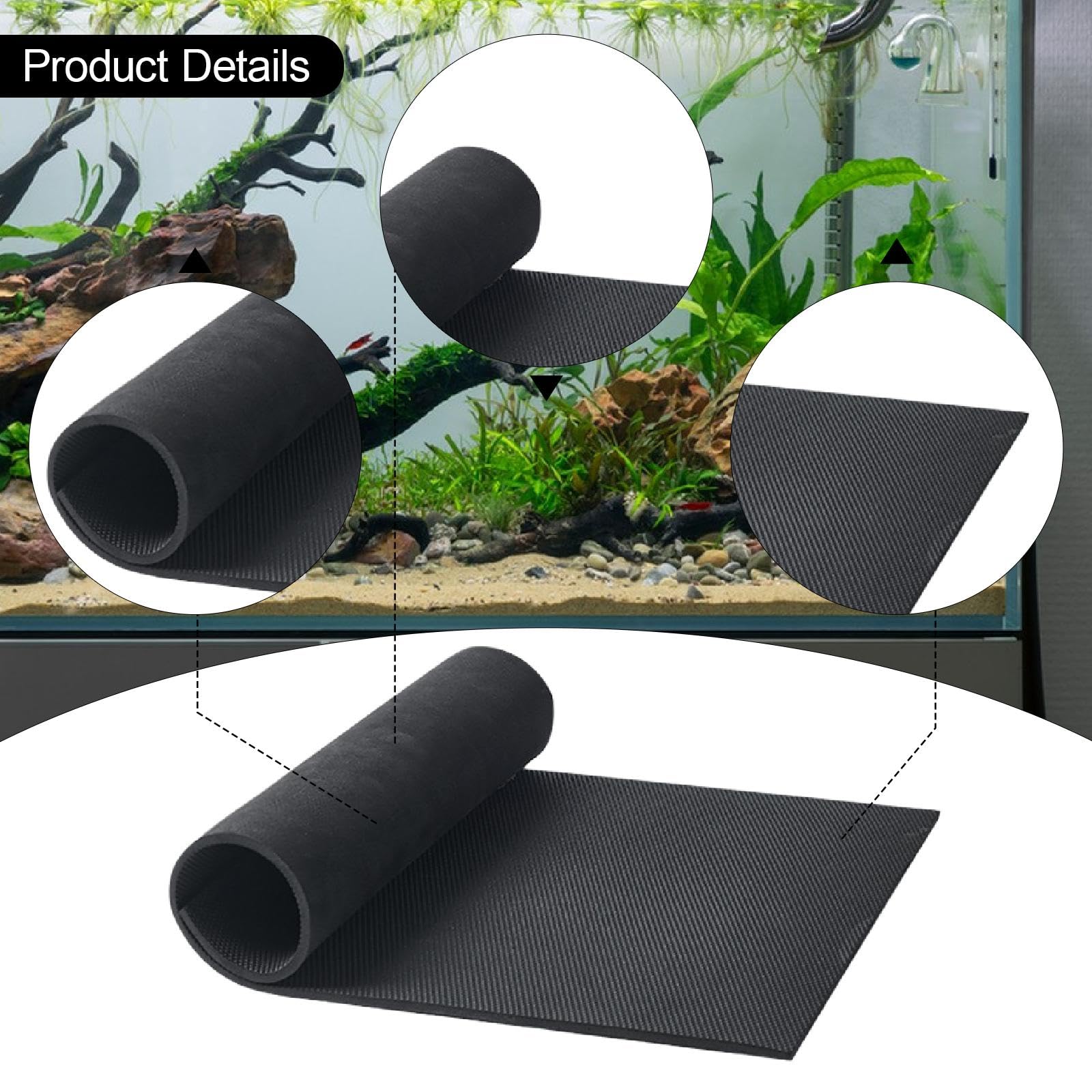 Baoblaze Tappetino livellante per Acquario, Tappetino per Acquario, Ammortizzante, Antiscivolo, assorbe Le Vibrazioni, Accessori per vasche in Eva, Cuscino di, 60x30 Cm