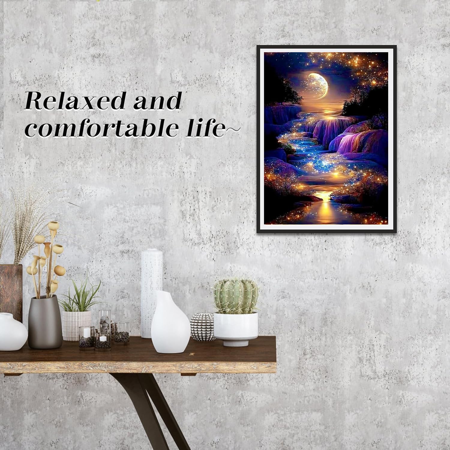 Kit Diamond Painting 5D Con Strass - Luna Viola 30x40 Cm - Per Adulti E Bambini - Foto 1