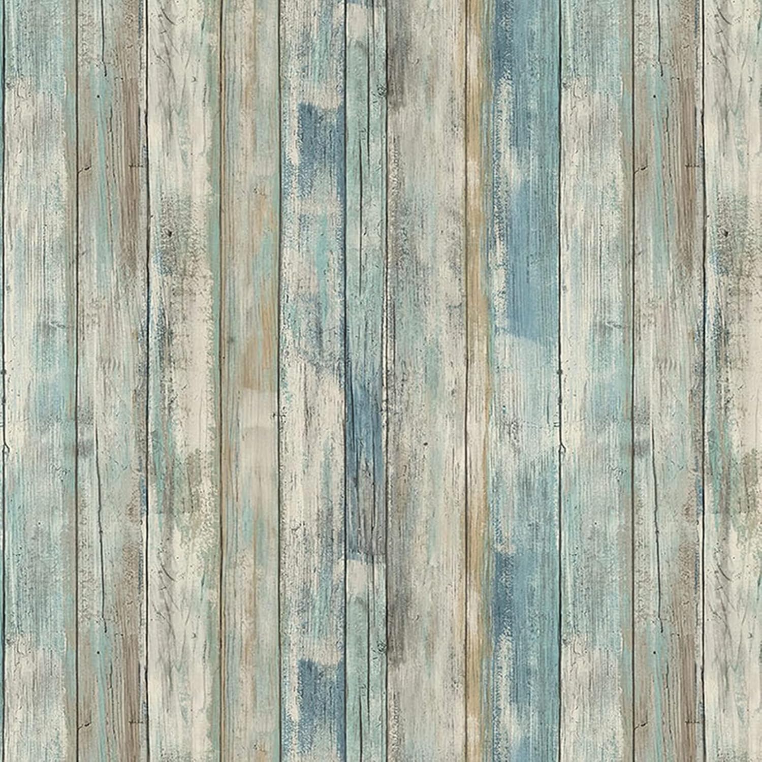 practicalWs 35.4''x 118'' Distressed Wood Wallpaper Self-Adhesive Peel and Stick Wall Paper Vintage Wood Vinyl Wrap Interior Film Surfaces Easy to